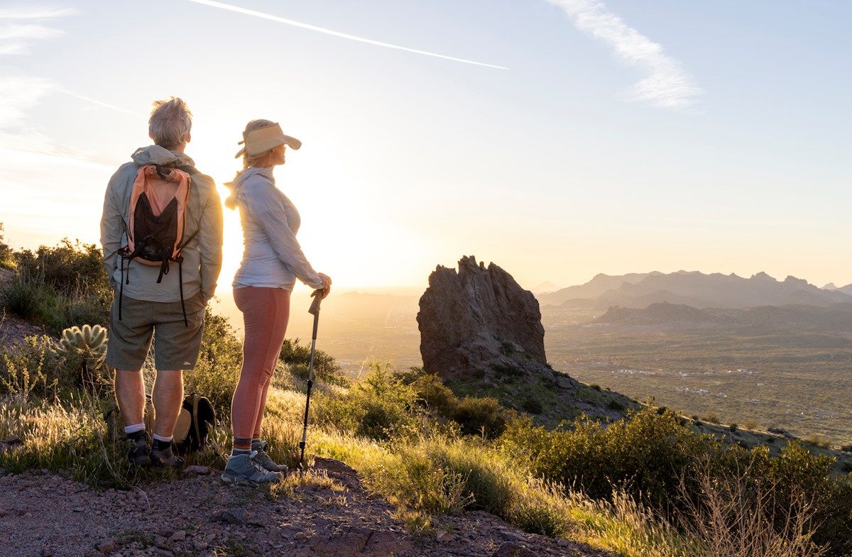 Couple hiking South Mountain