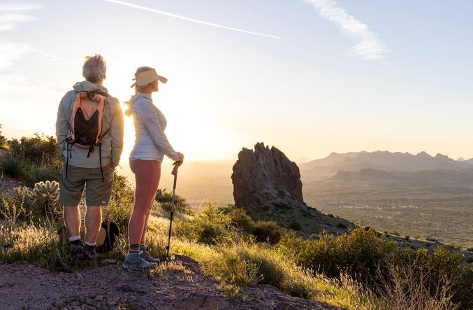 Couple hiking South Mountain