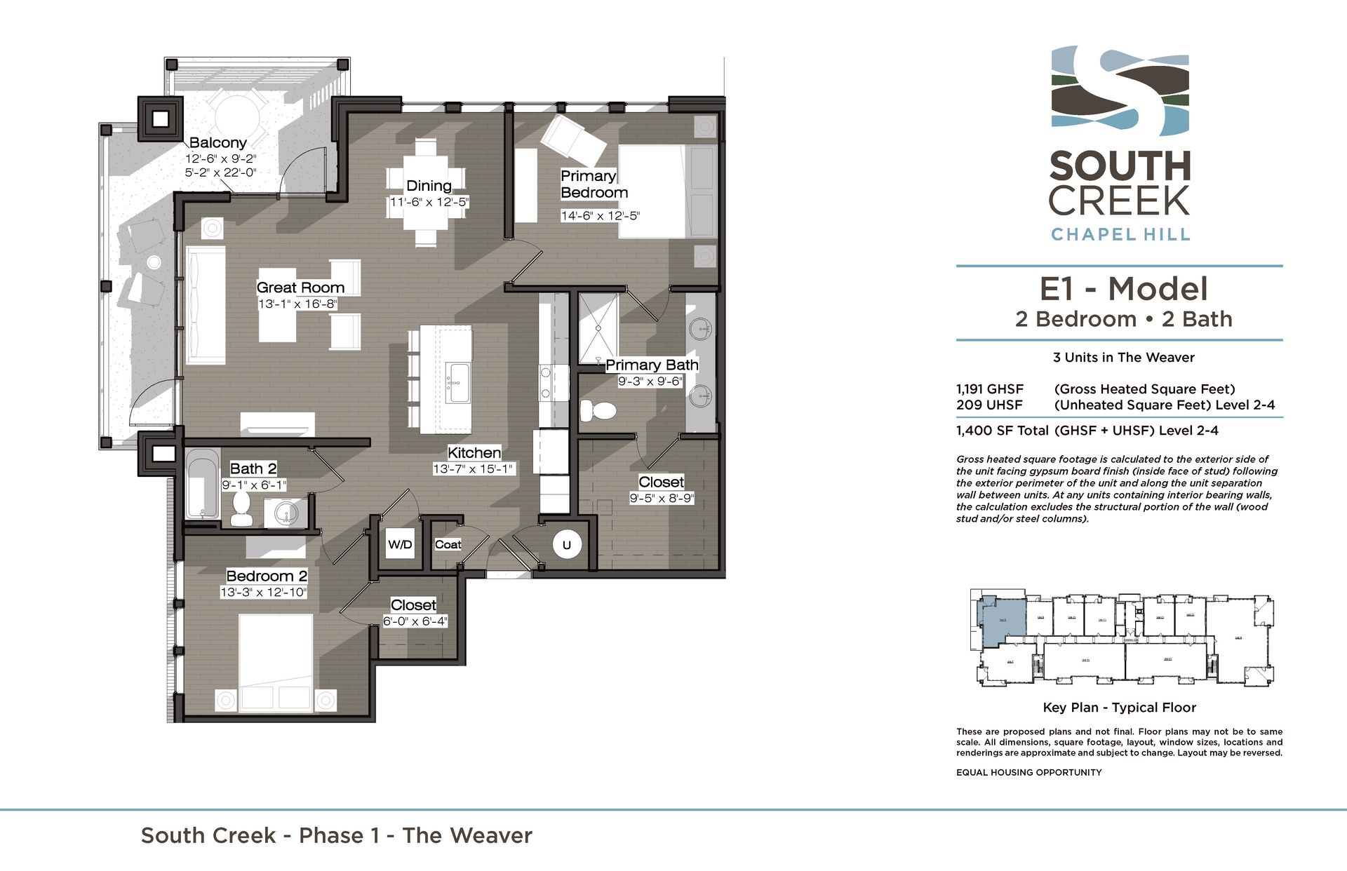 E1 Model (The Weaver) Floor Plan