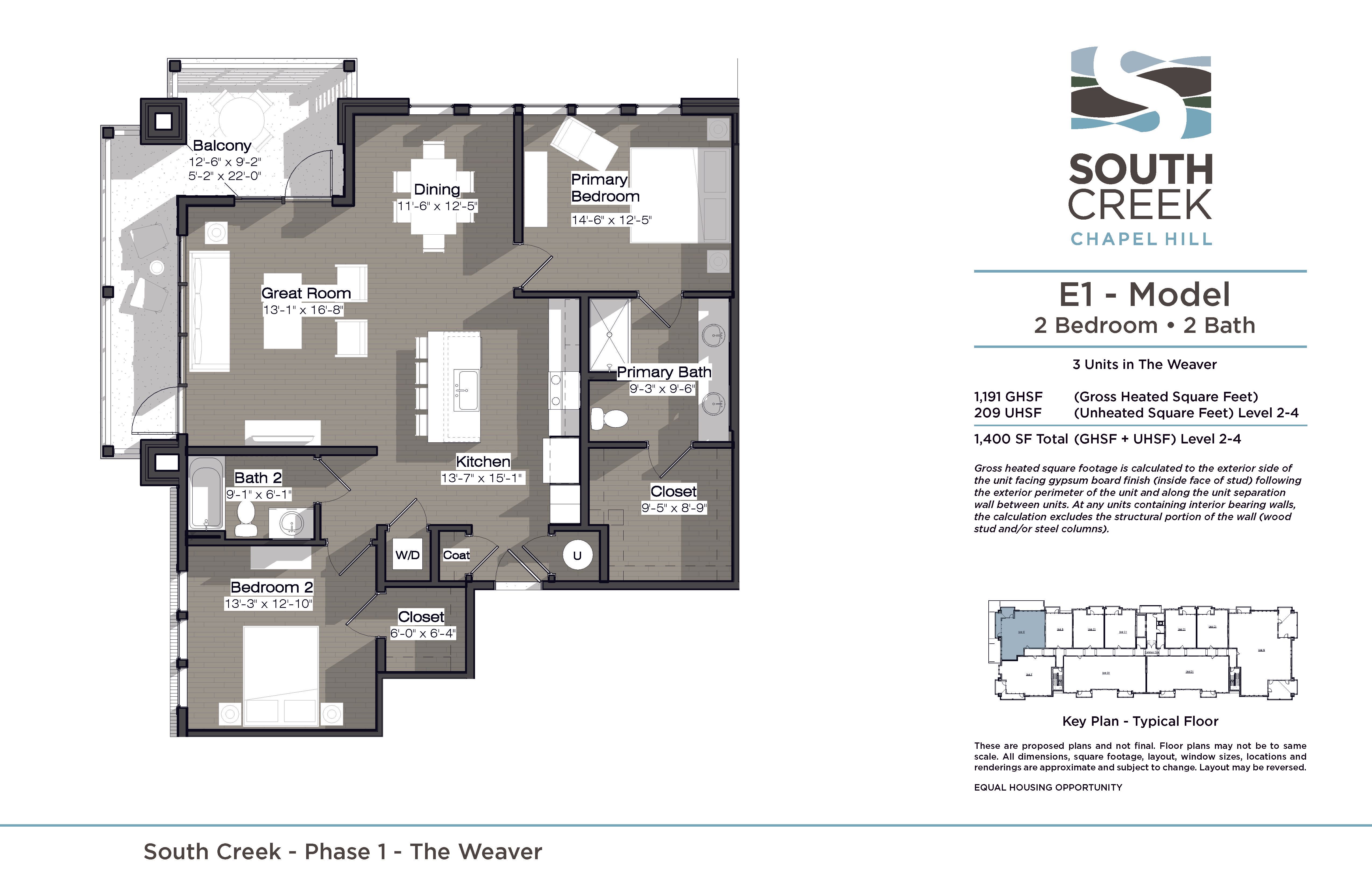 E1 Model (The Weaver) Floor Plan