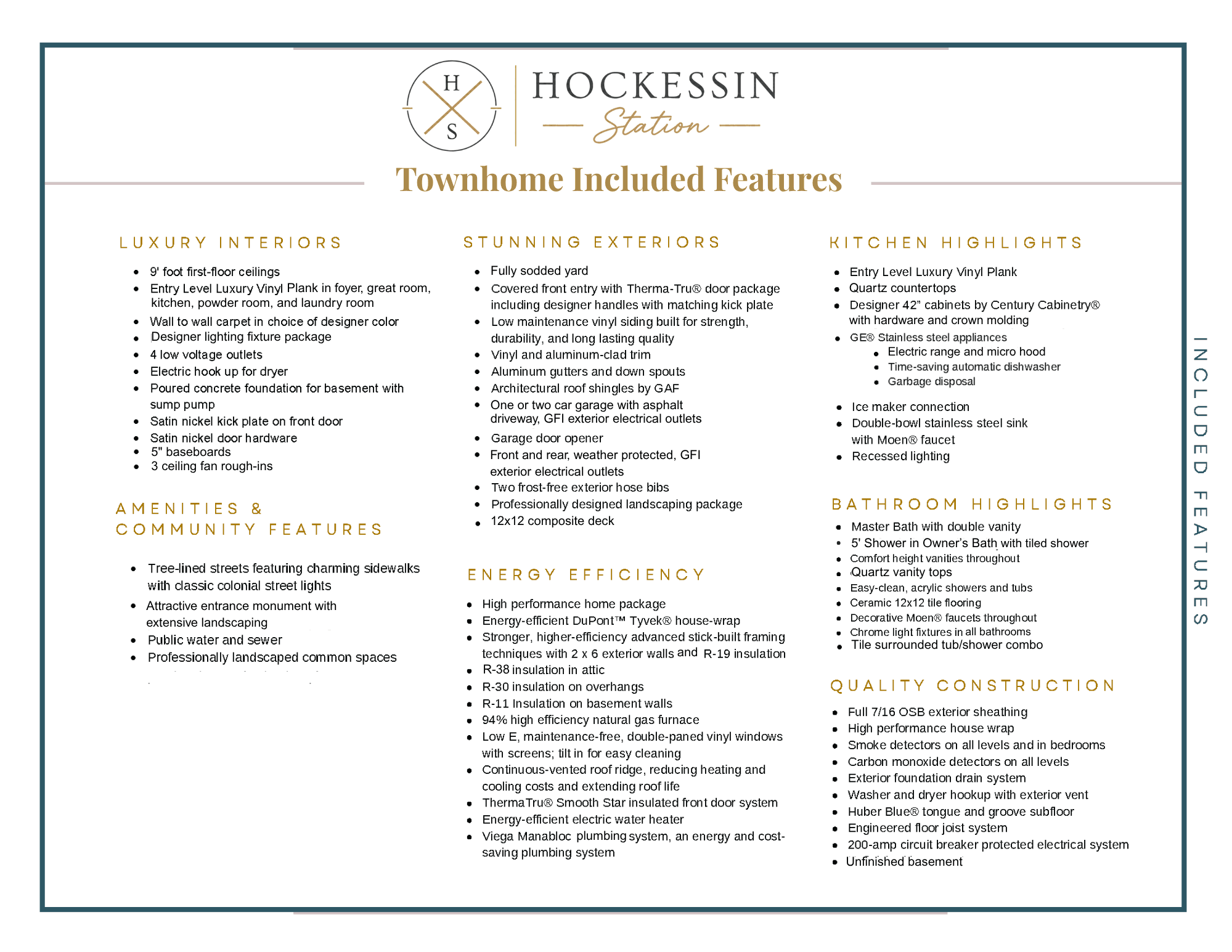 Included Features