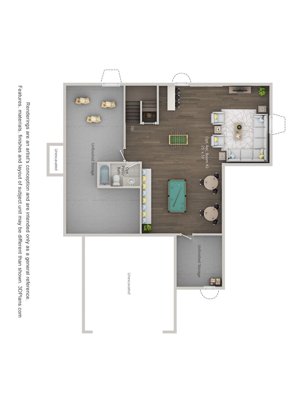 The Grant Basement with Opt Rec Room and Bath