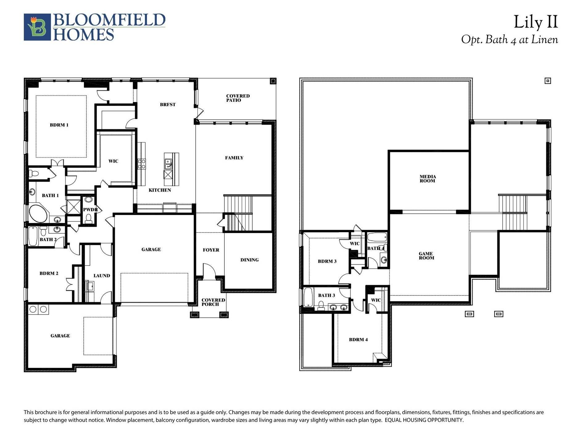 Lily II Floor Plan with Optional Bath 4 at Linen