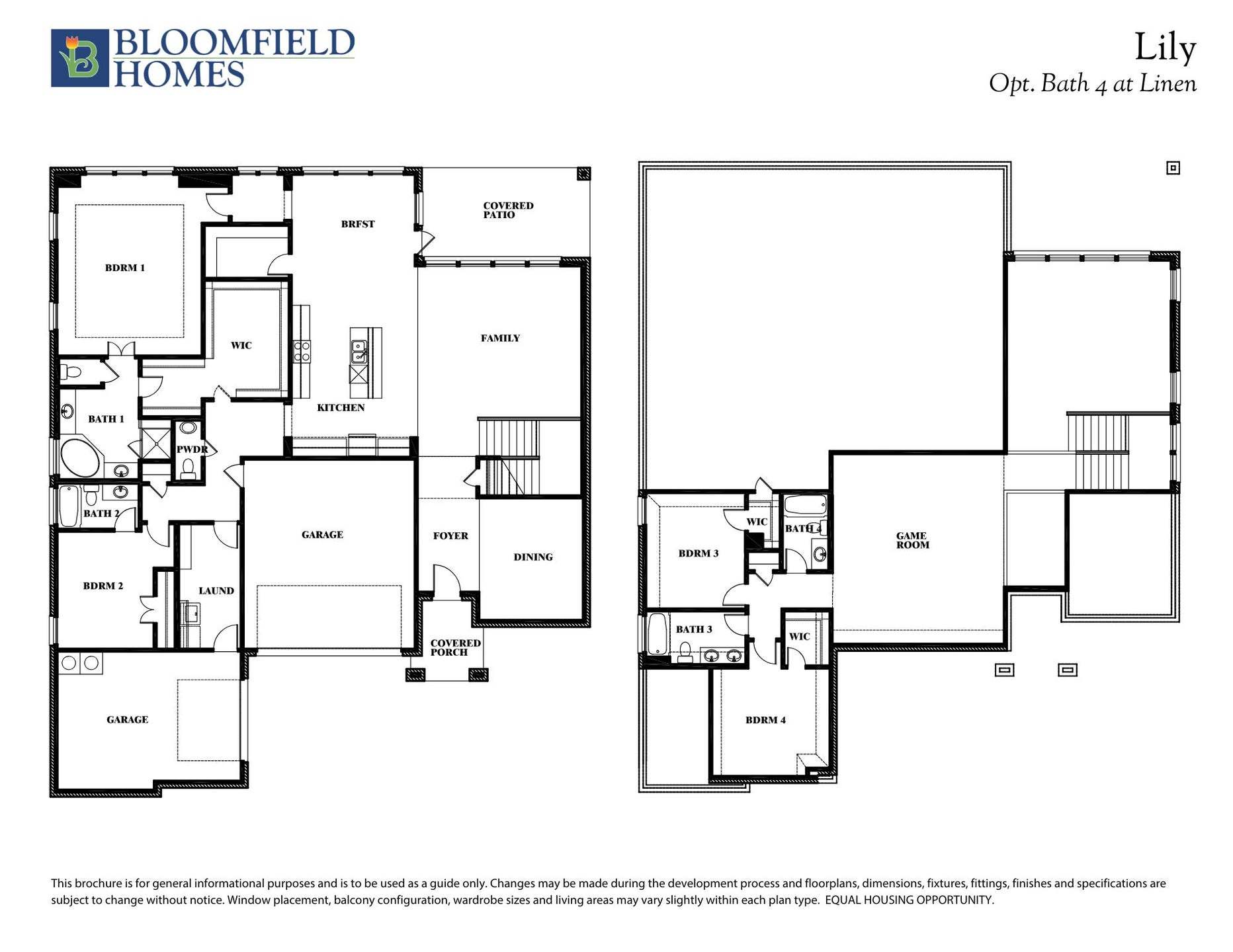 Lily I Floor Plan with Optional Bath 4 at Linen