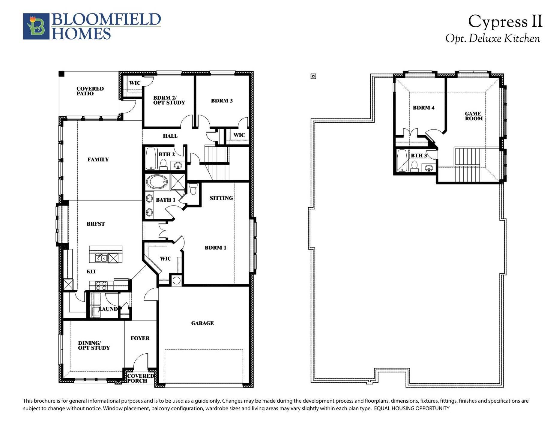 Cypress II Floor Plan with Optional Deluxe Kitchen