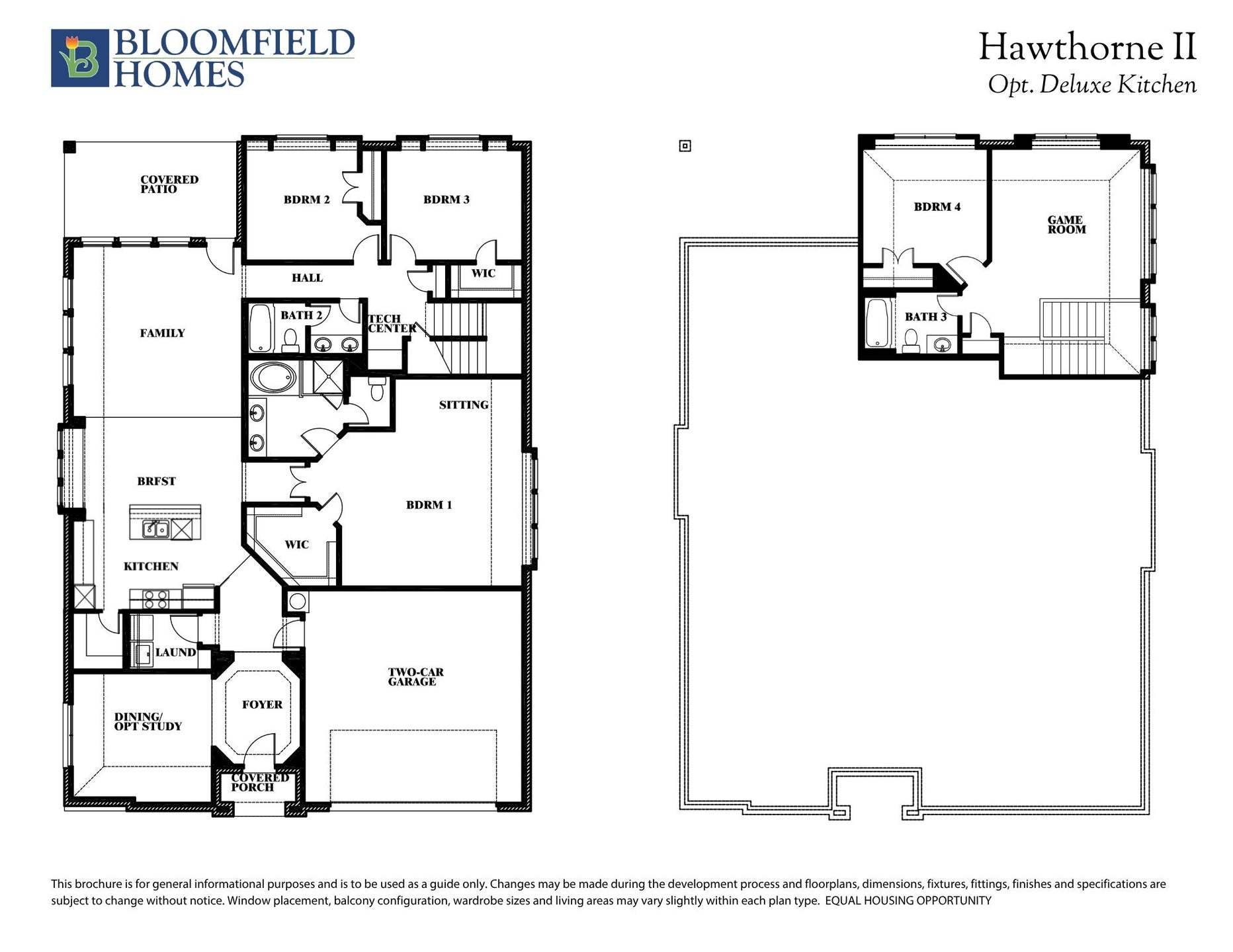 Hawthorne II Floor Plan with Optional Deluxe Kitchen