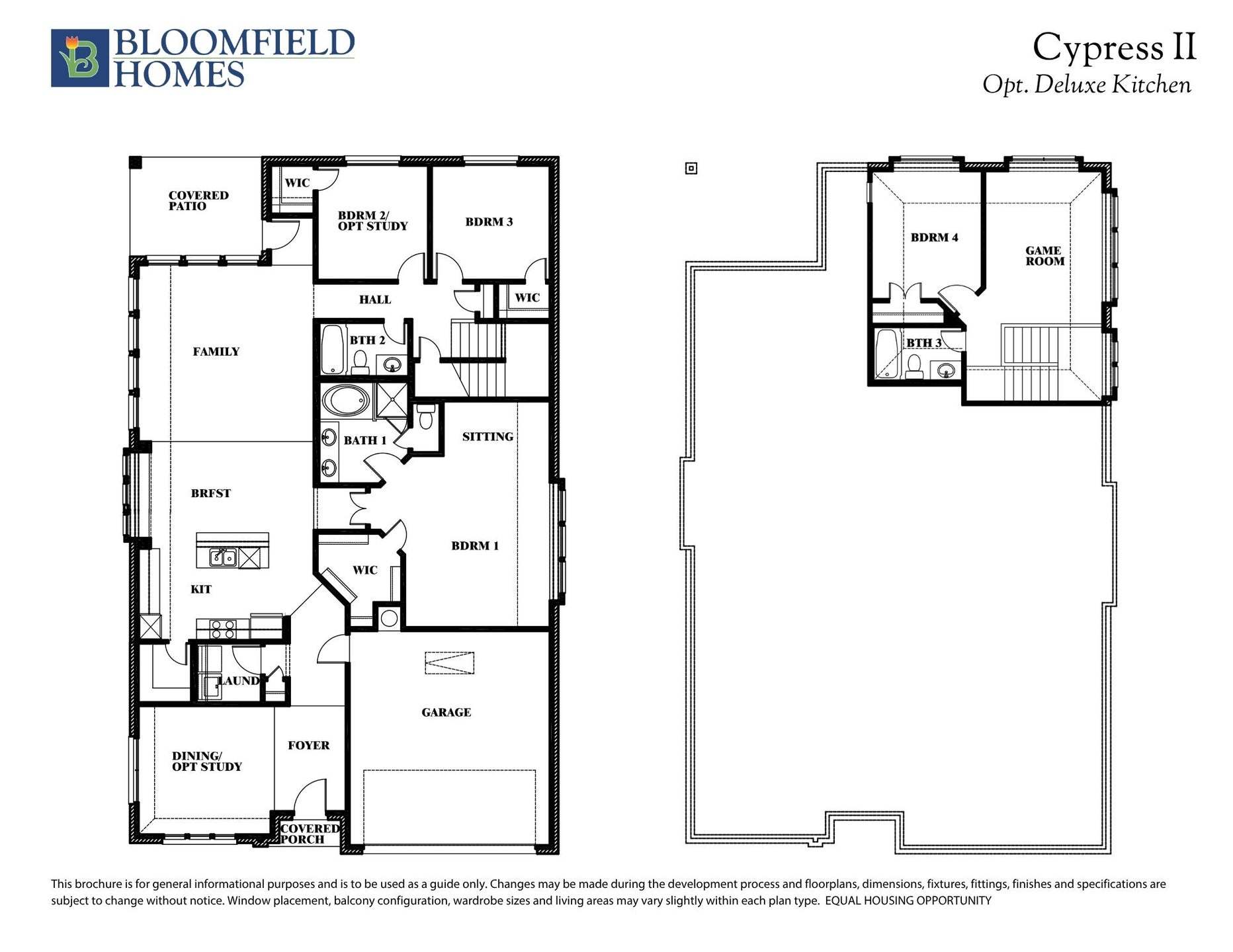 Cypress II Floor Plan with Optional Deluxe Kitchen