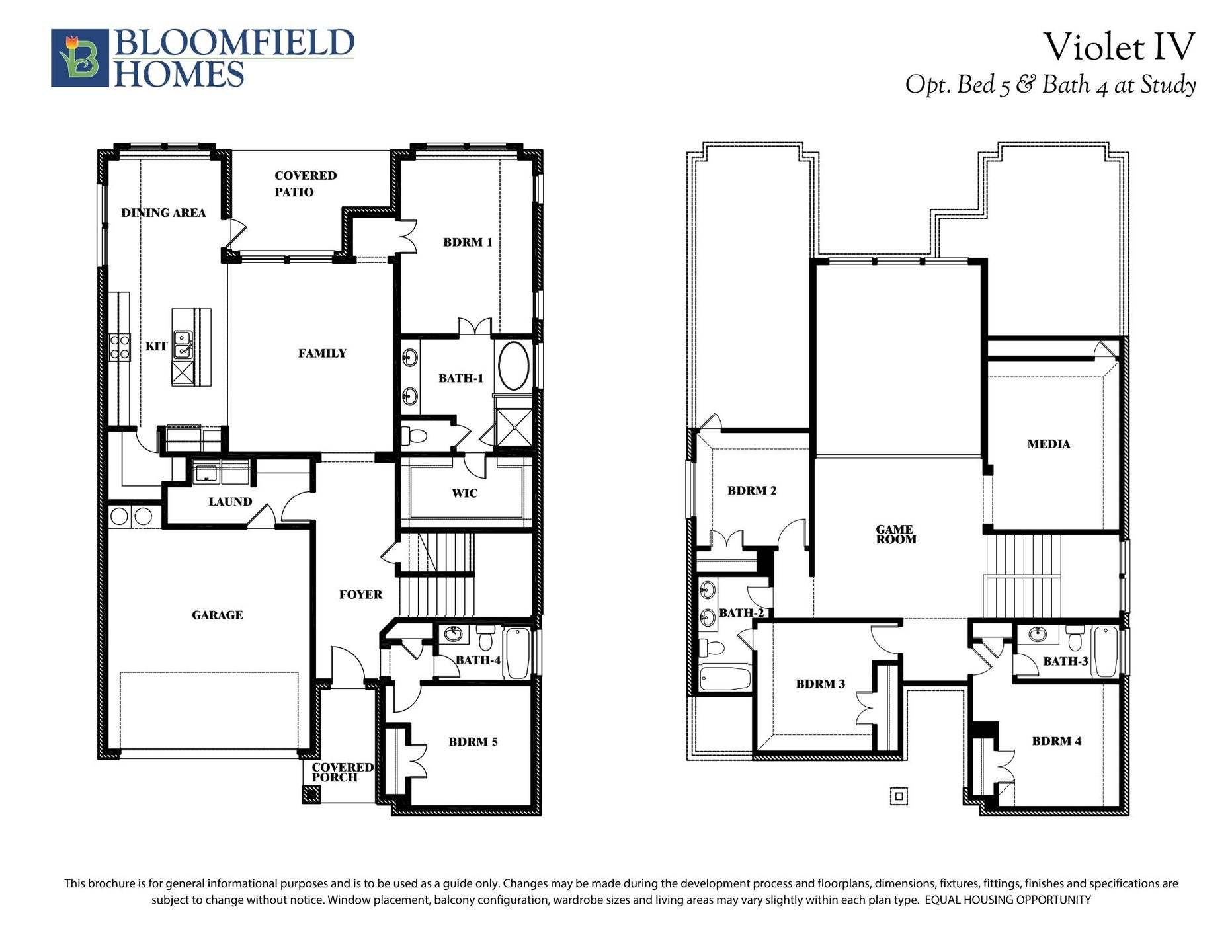 Violet IV Floor Plan with Optional Bedroom at Study