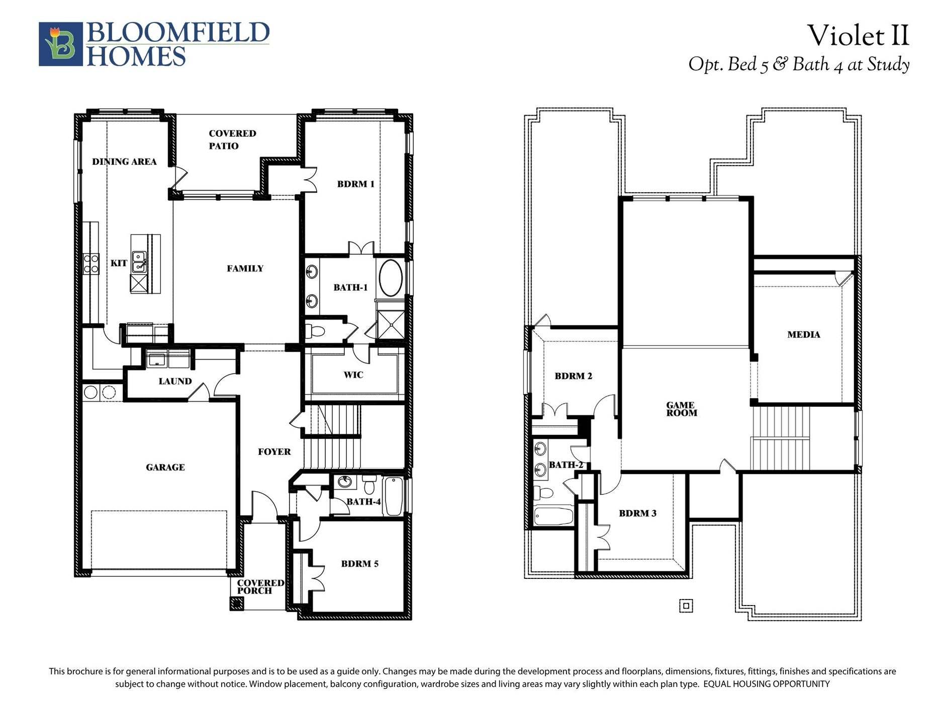 Violet II Floor Plan with Optional Bedroom at Study