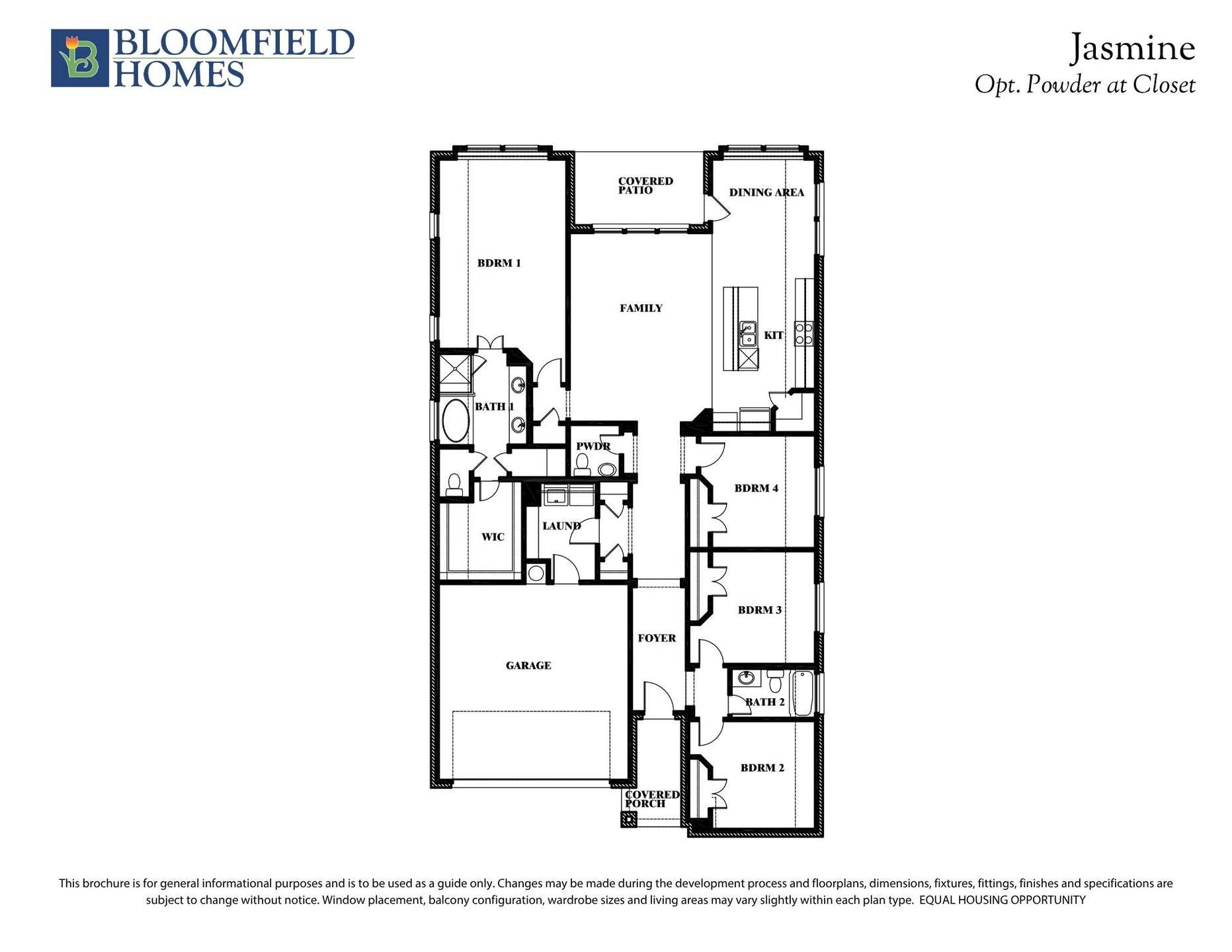 Jasmine Floor Plan with Optional Powder