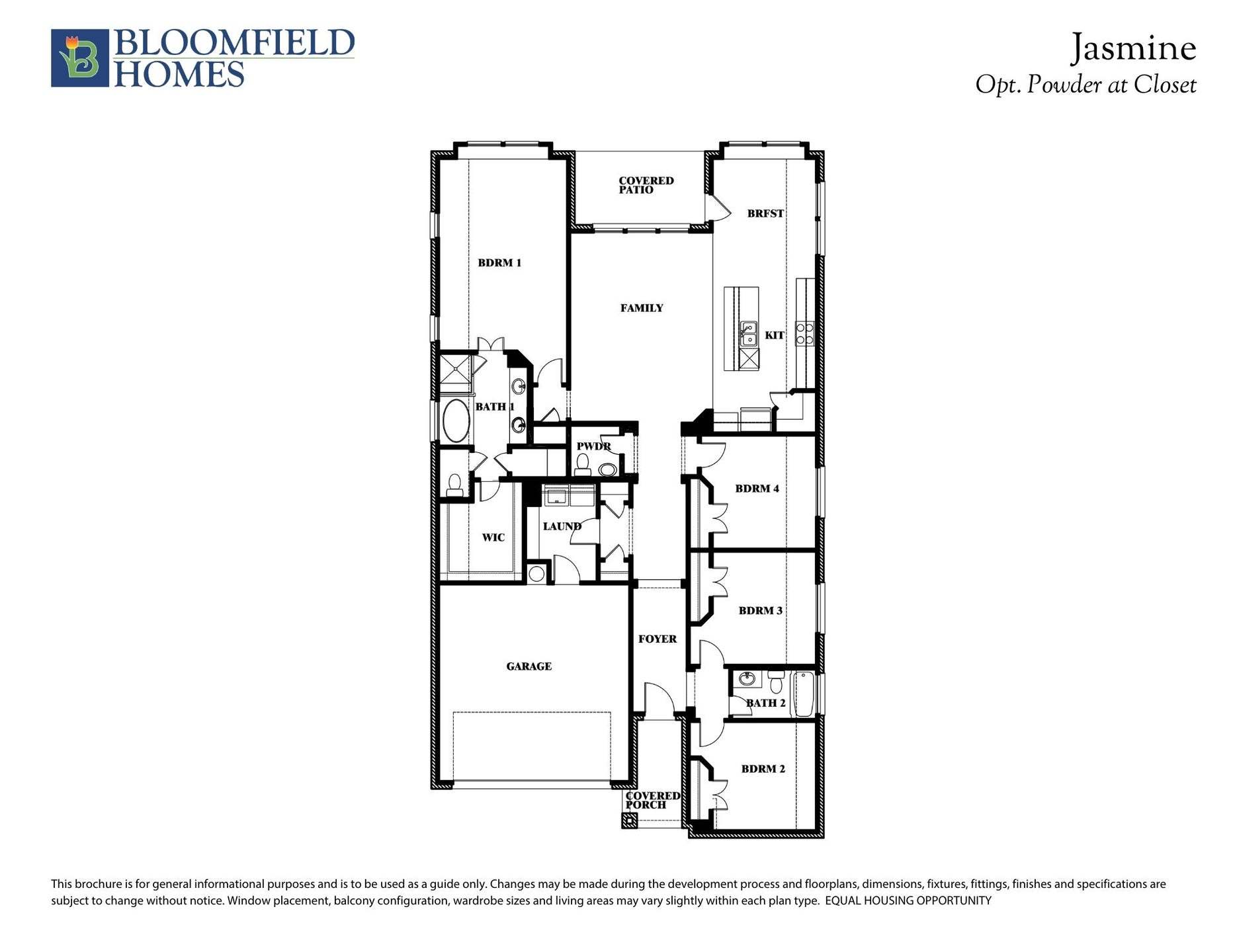 Jasmine Floor Plan with Optional Powder