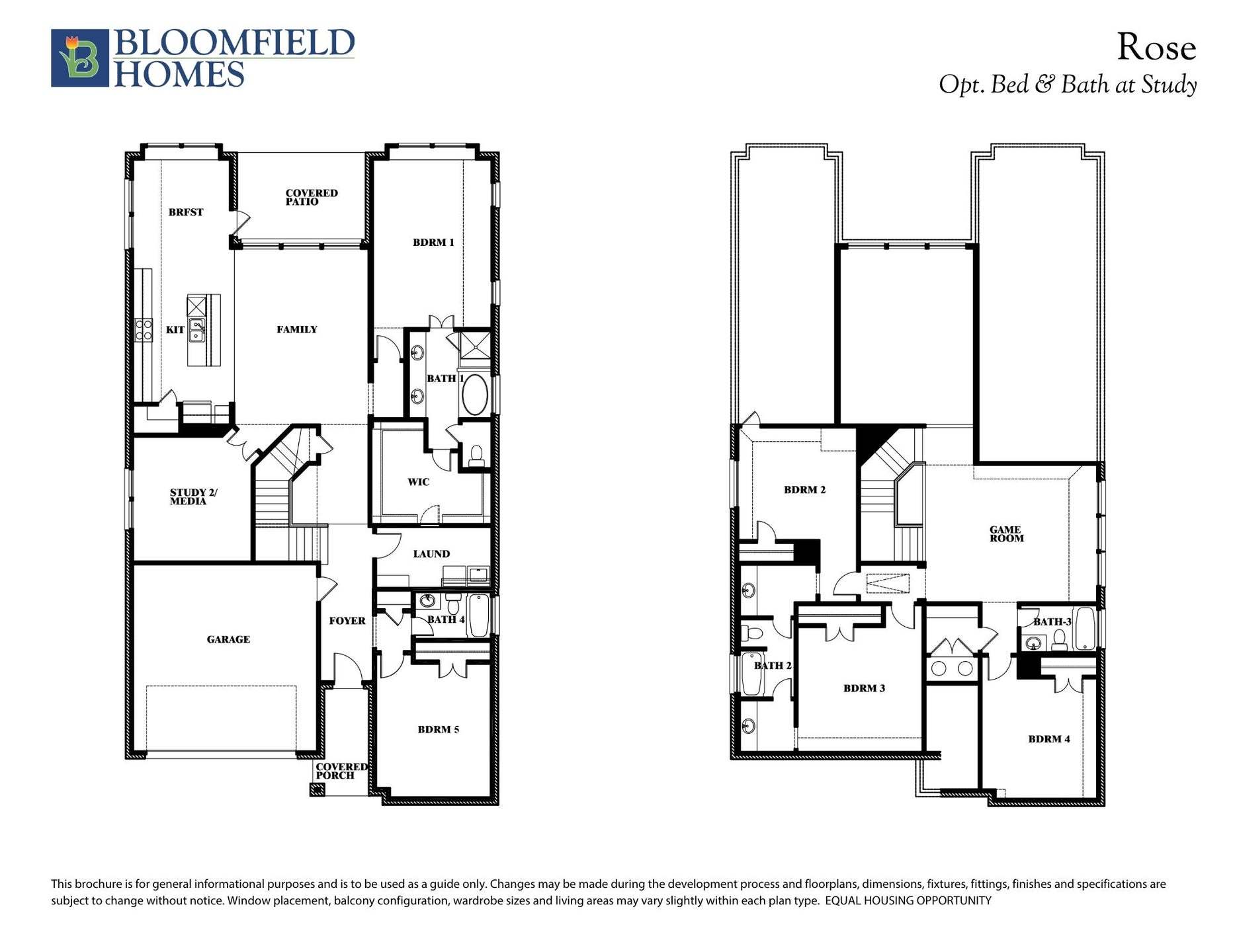 Rose Floor Plan with Optional Bed & Bath at Study