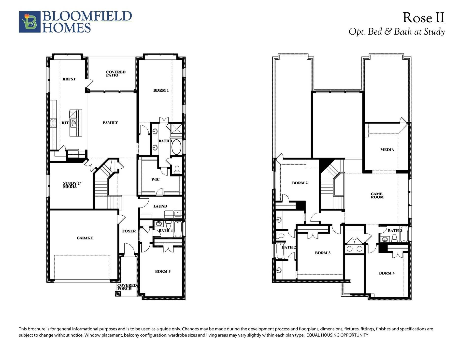 Rose II Floor Plan with Optional Bed & Bath at Study