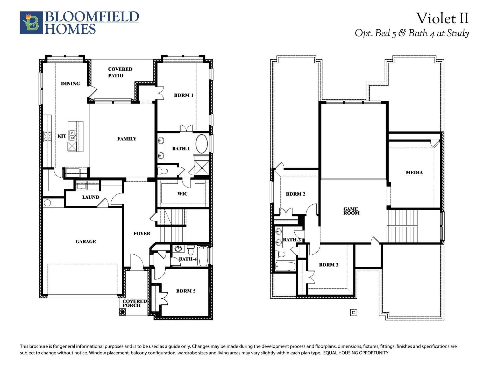 Violet II Floor Plan with Optional Bedroom at Study