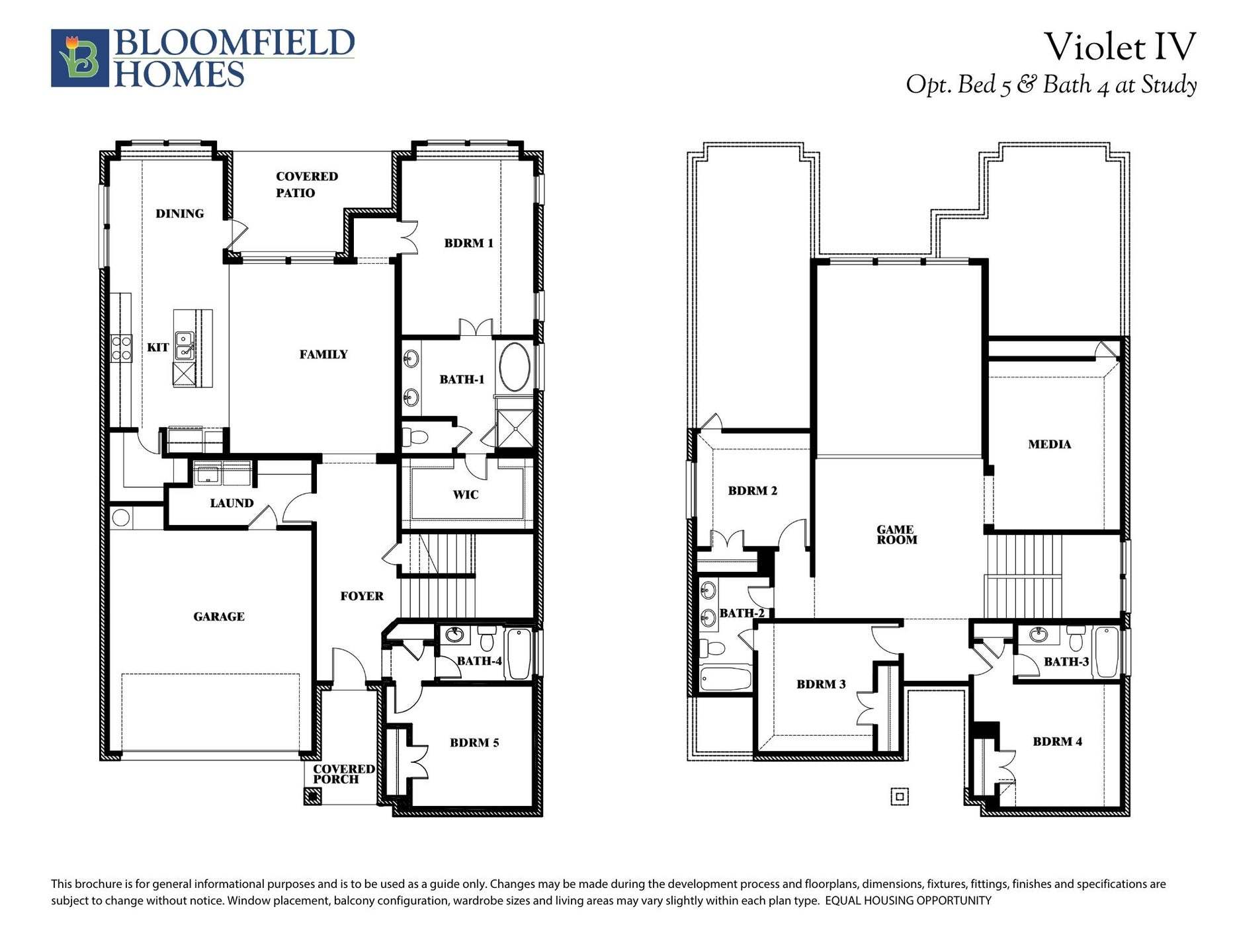 Violet IV Floor Plan with Optional Bedroom at Study