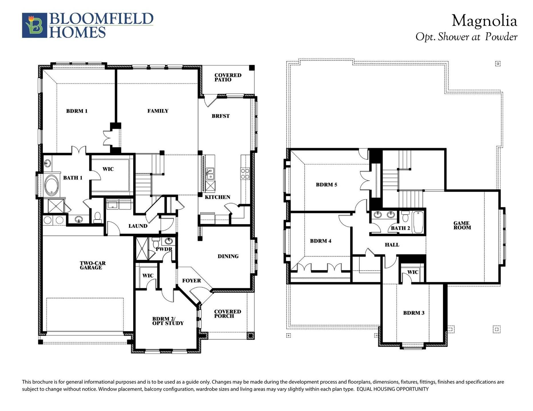 Magnolia Floor Plan with Optional Shower at Powder