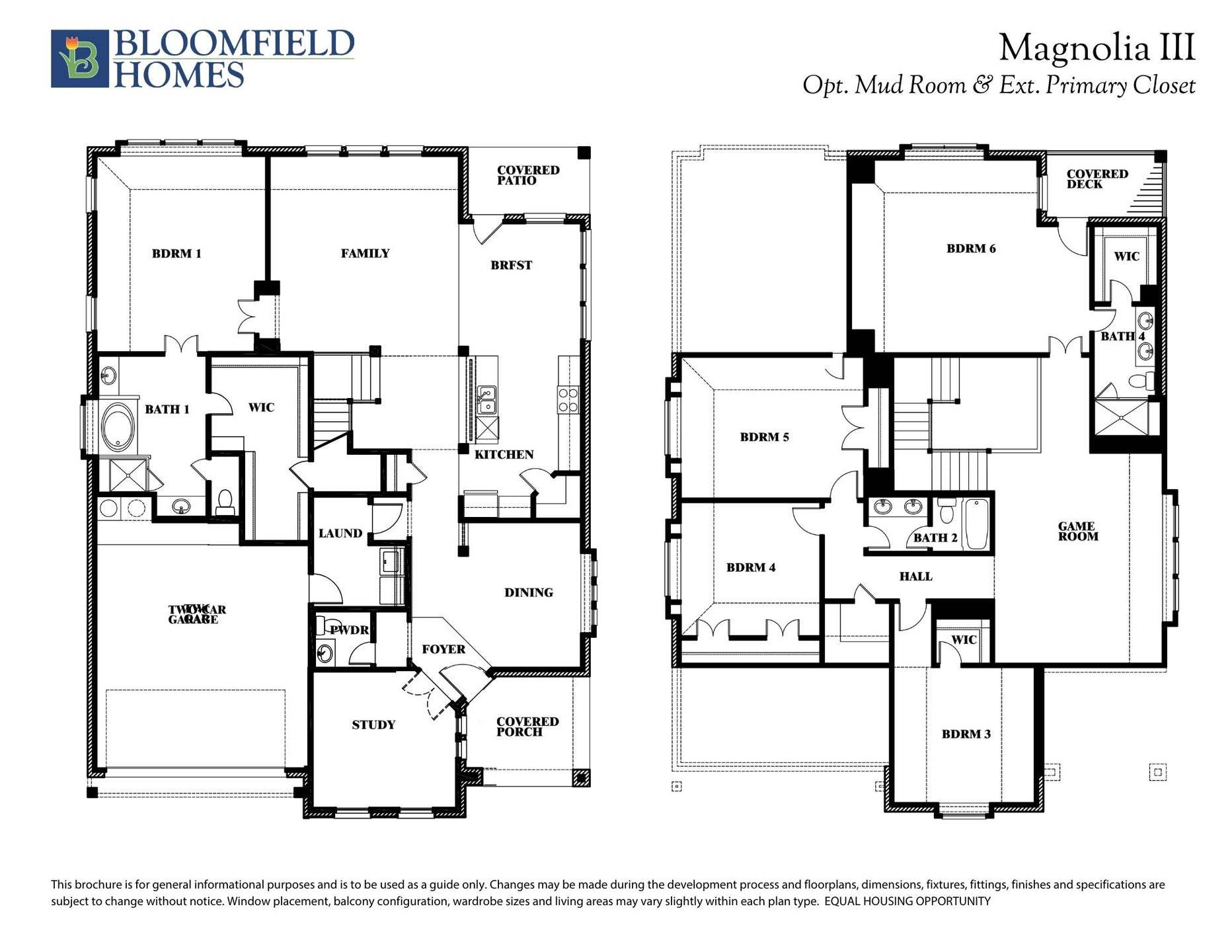 Magnolia III Floor Plan with Optional Mud Room