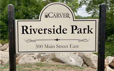 At Carver Riverside Park, you can enjoy activities like hiking, camping ,accessing a boat launch and more!