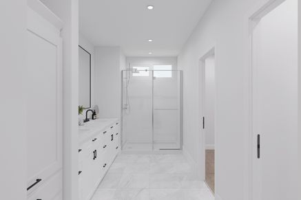 Master retreat bath with modern finishes and comfort!