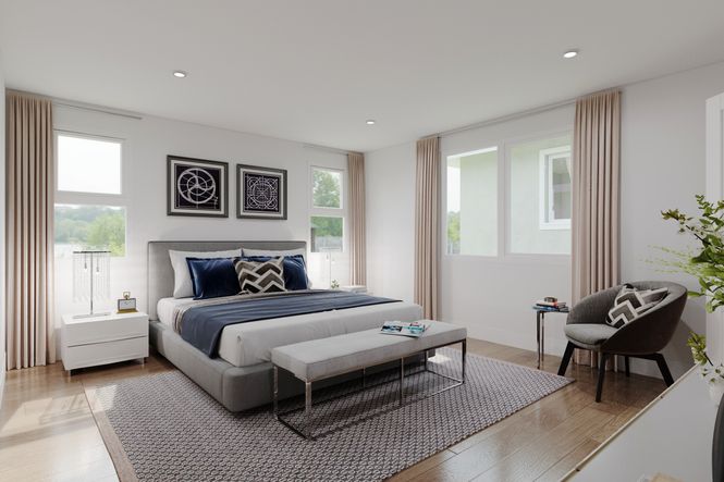 Bright and elegant master bedroom!