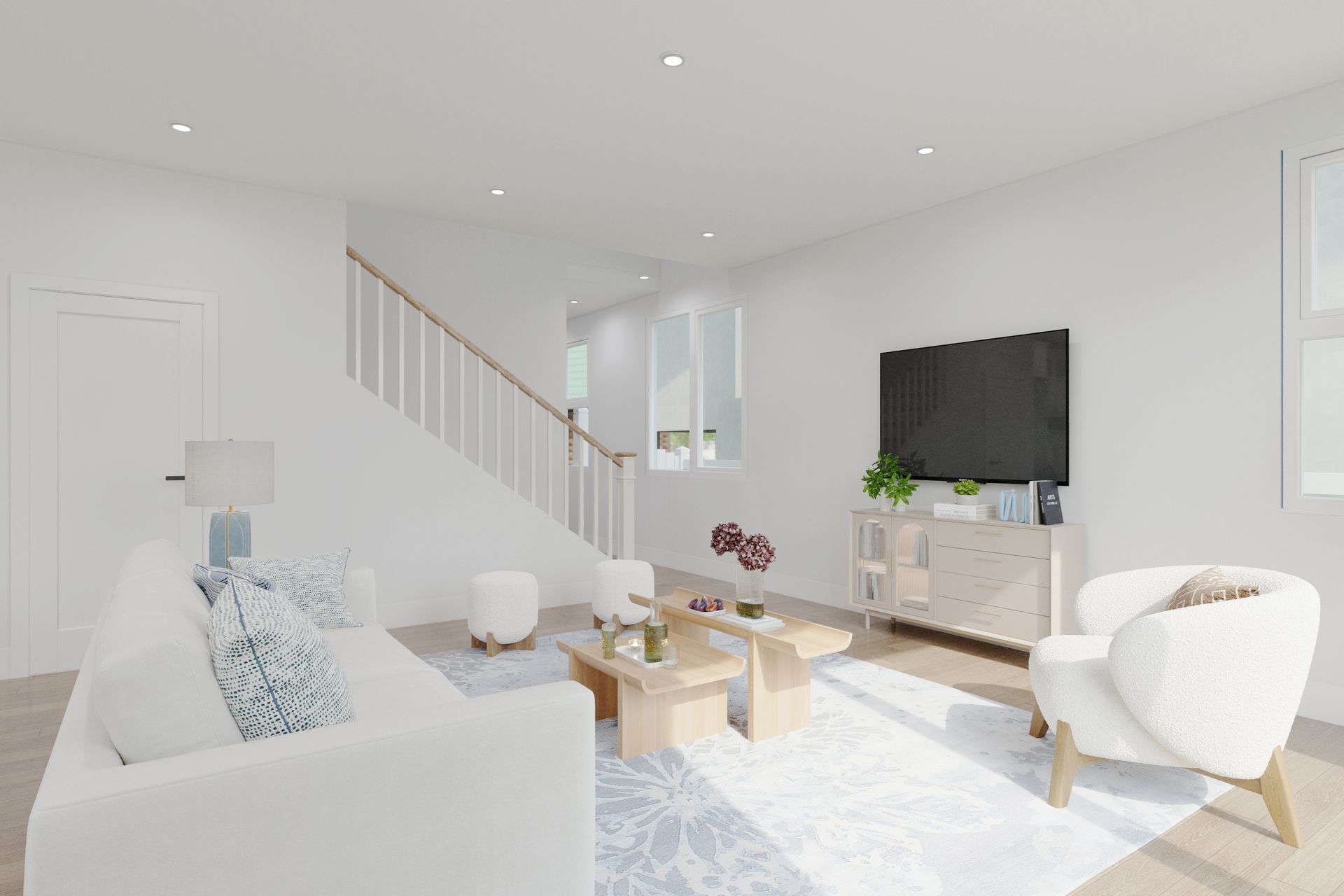 Bright family room designed for comfort and connection.