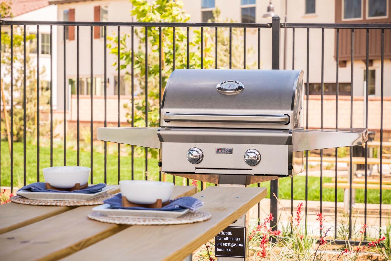Outdoor BBQs within Cherry Park in New Haven.