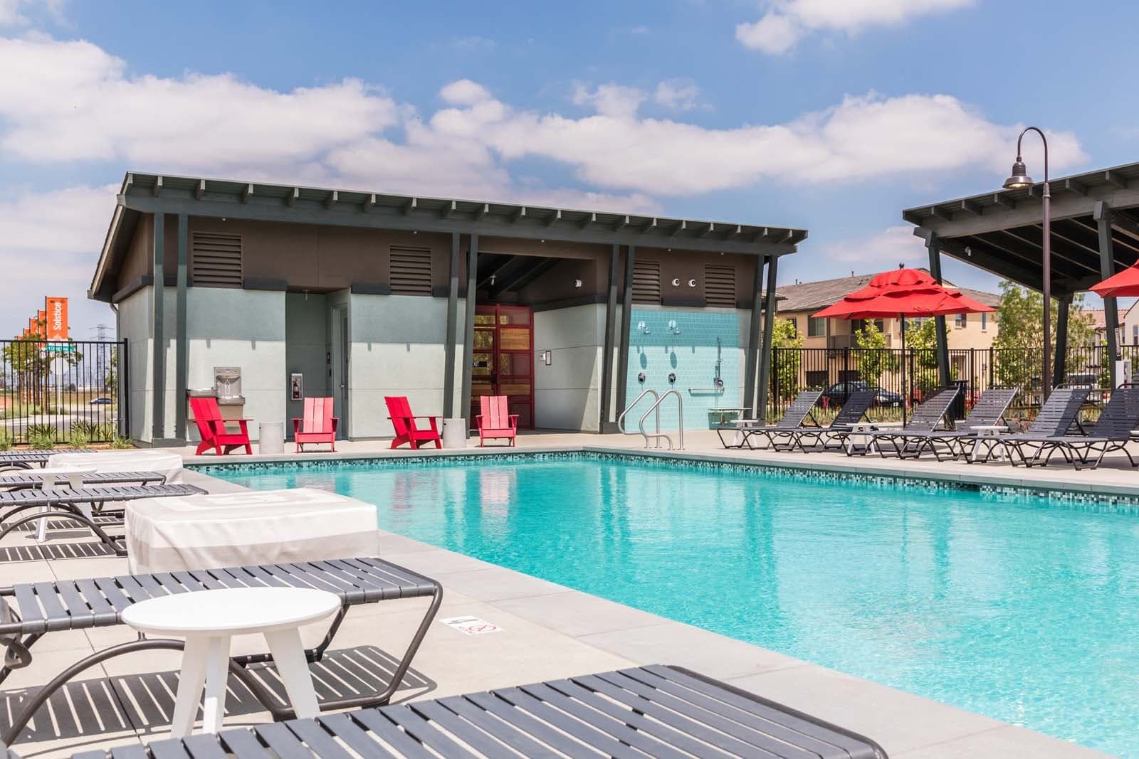 Sparkling pool at Cherry Park in New Haven.