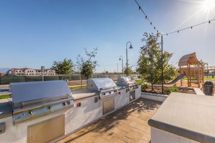BBQ area within Emerald Park in New Haven.