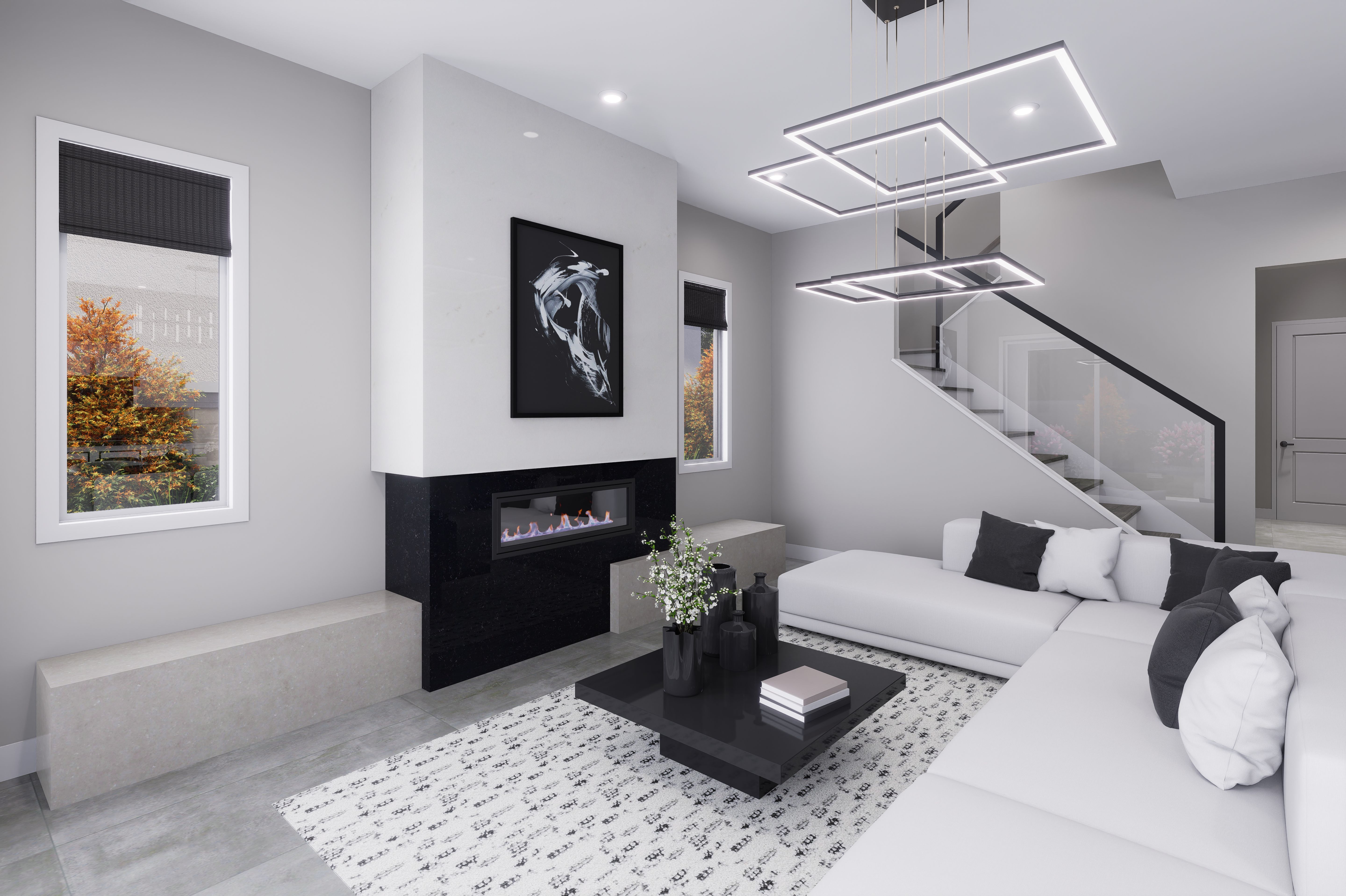 Living Room with Fireplace