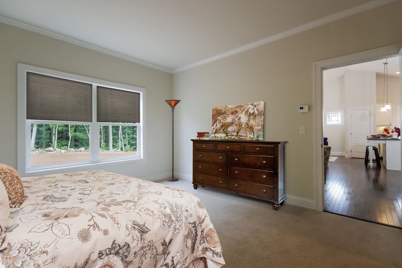 Master bedroom opens to living space