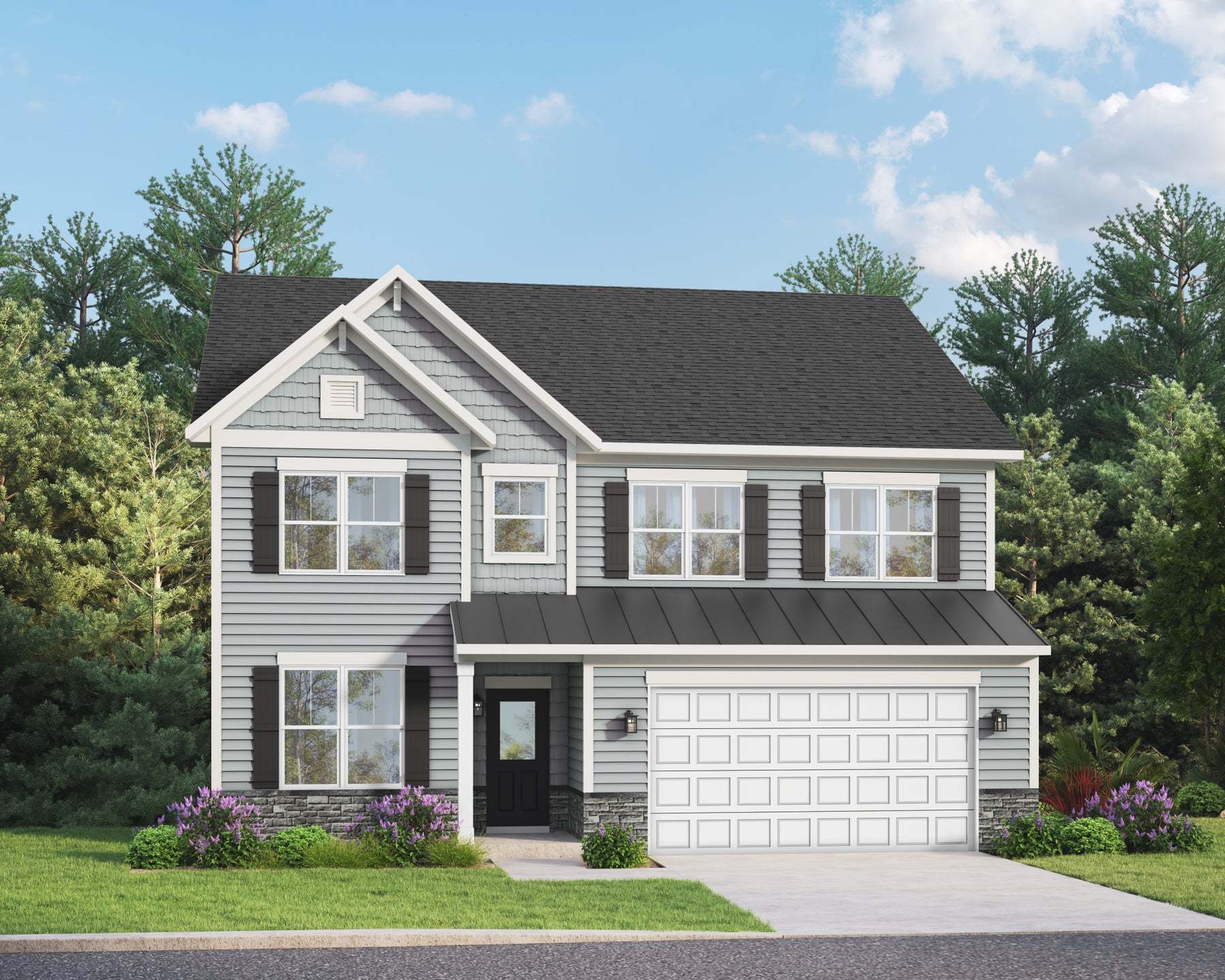 Elevation 31: Shown with Opt. Metal Roof above the garage & front porch