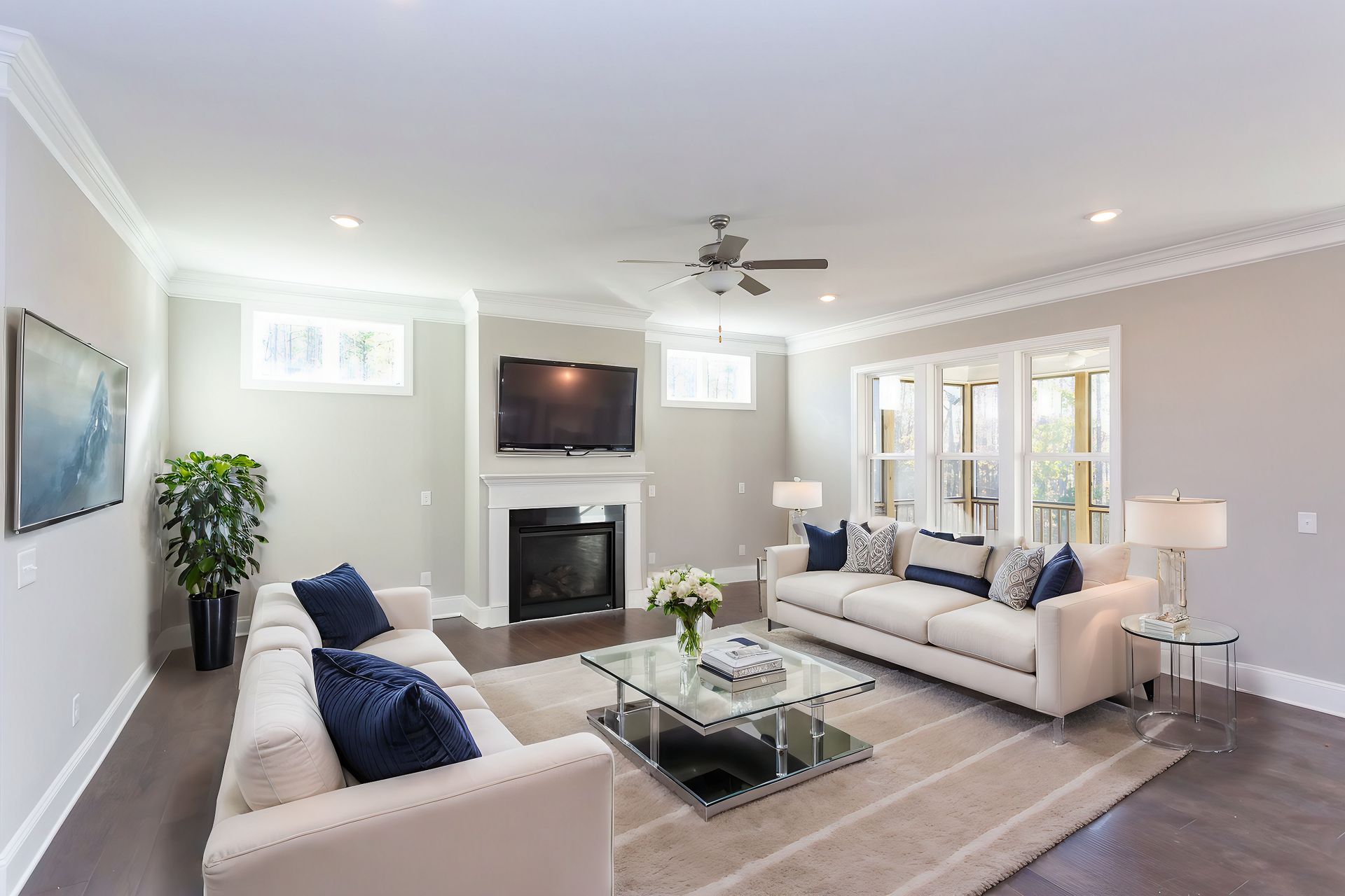 Pinehurst II Family Room - Virtually Staged