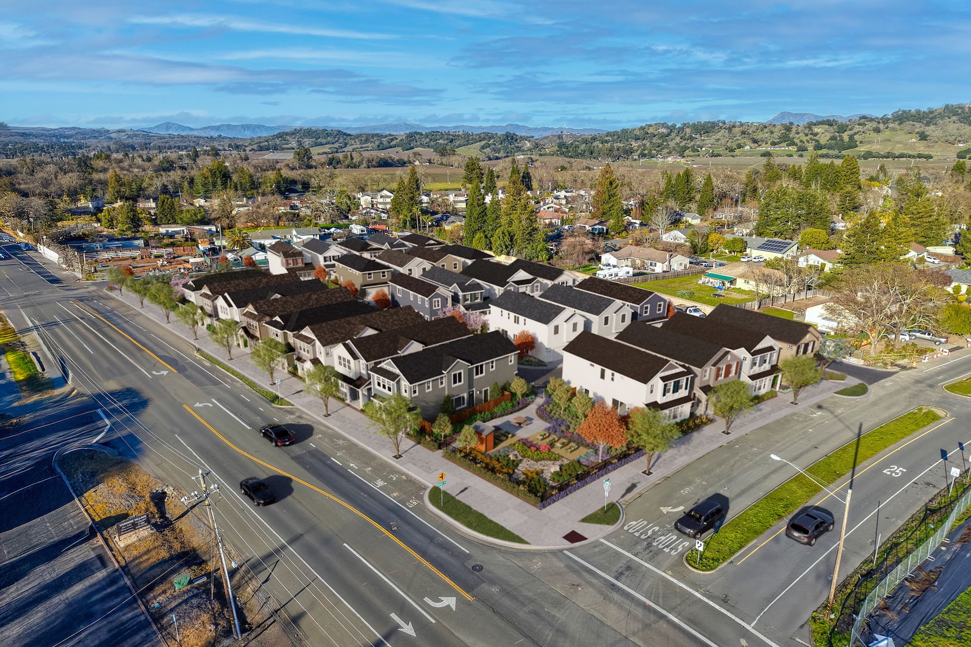 Old Redwood Village Aerial