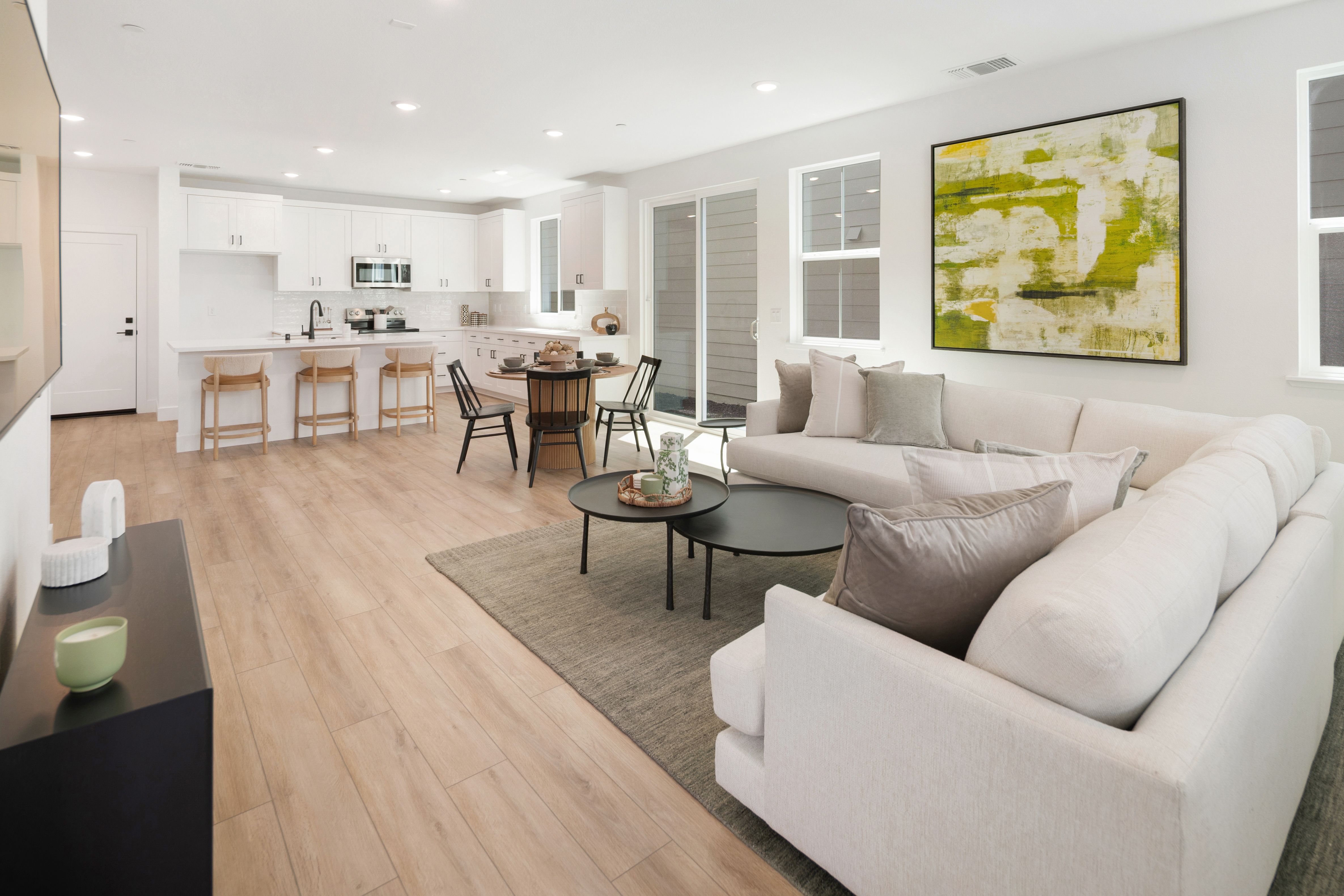 Great Room, Dining Area, & Kitchen