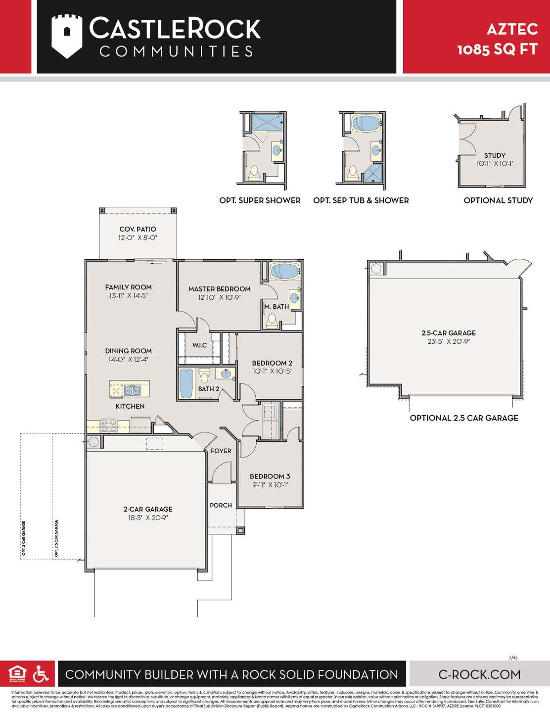 2.5 Car Garage Floor Plan (Mirage & Perkinsville)