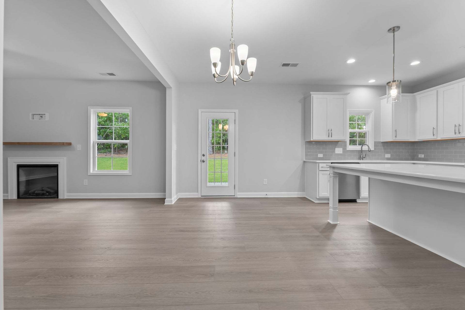 Great Room with Floating Mantle Fireplace Option
