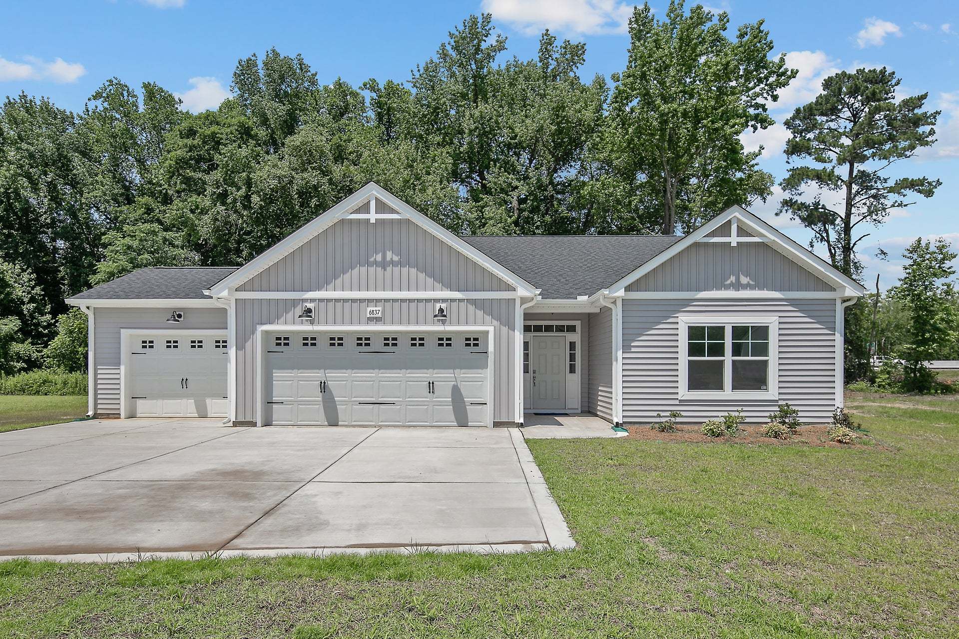 Elevation F with 3-Car Garage