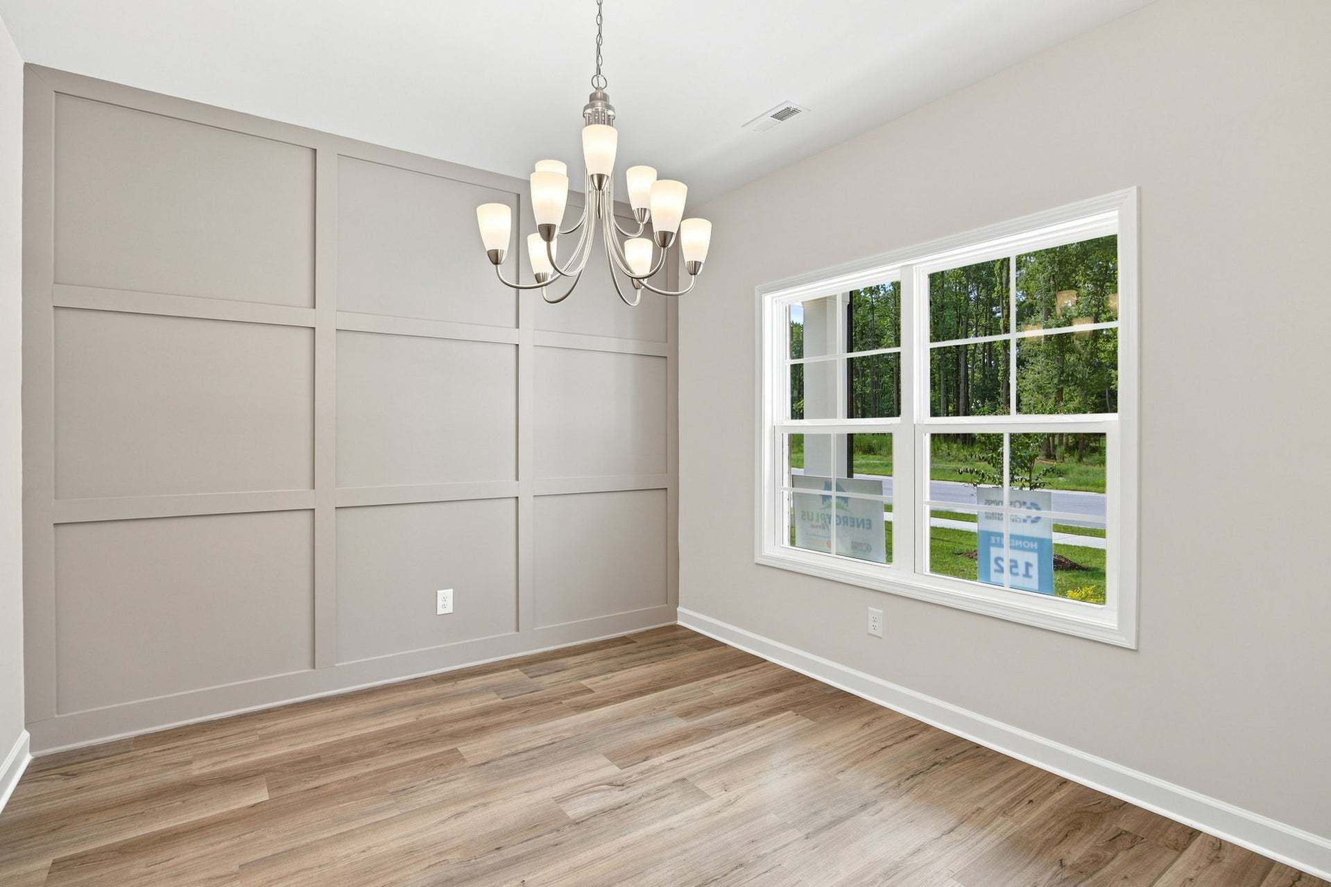 Formal Dining Room w/ Square Panel Accent Wall