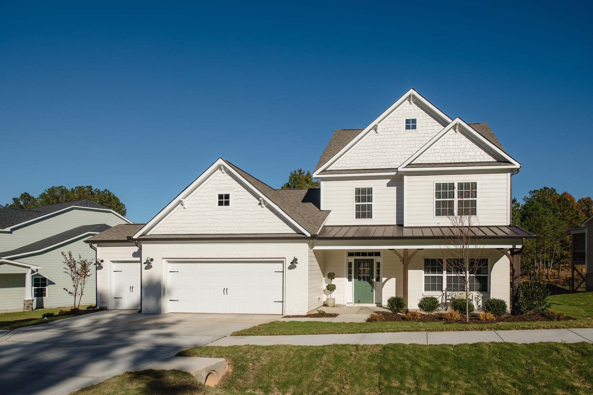 Elevation B with golf cart garage
