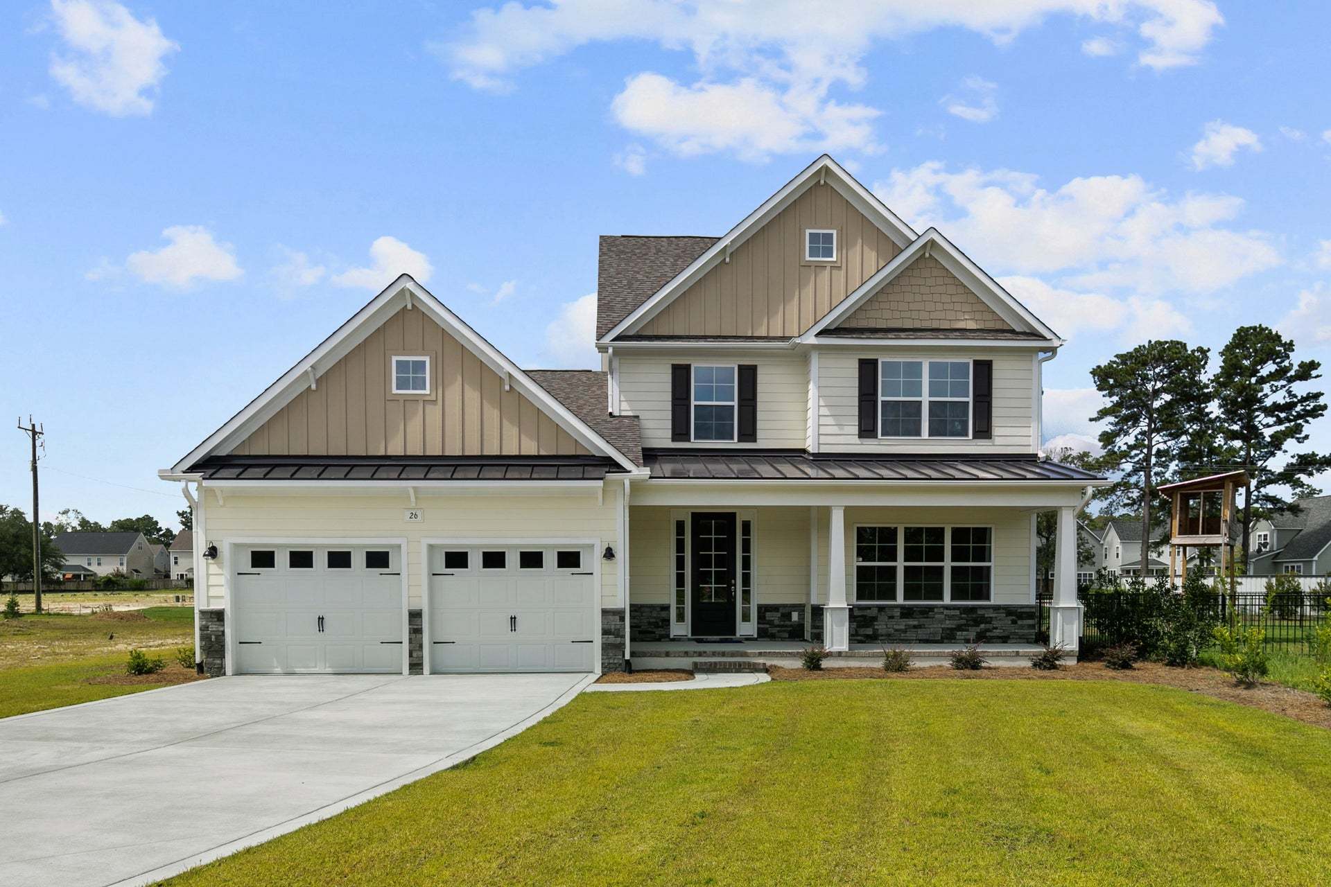 Elevation TW with 2-Door Garage Option