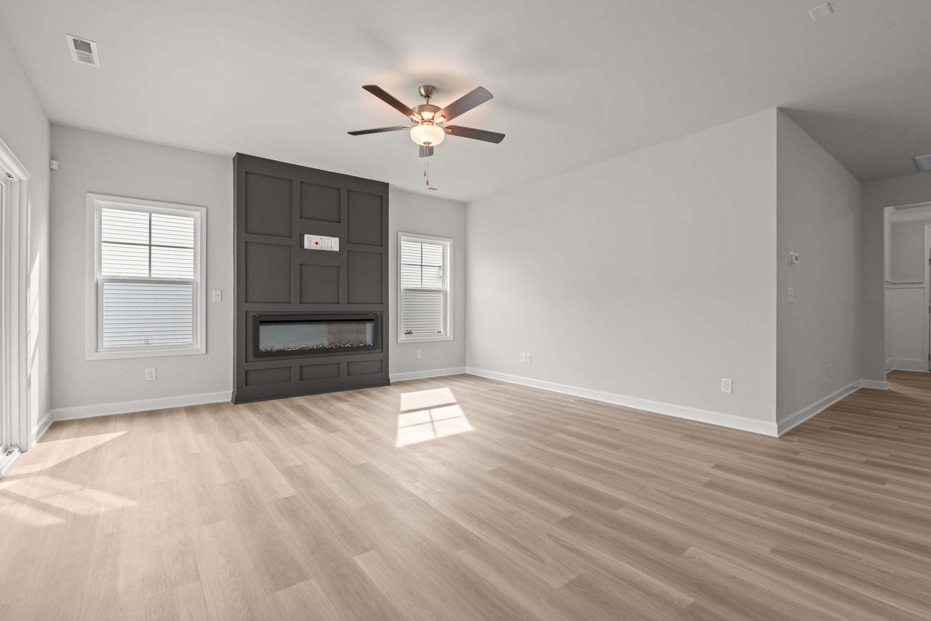 Linear Fireplace with Accent Wall Option