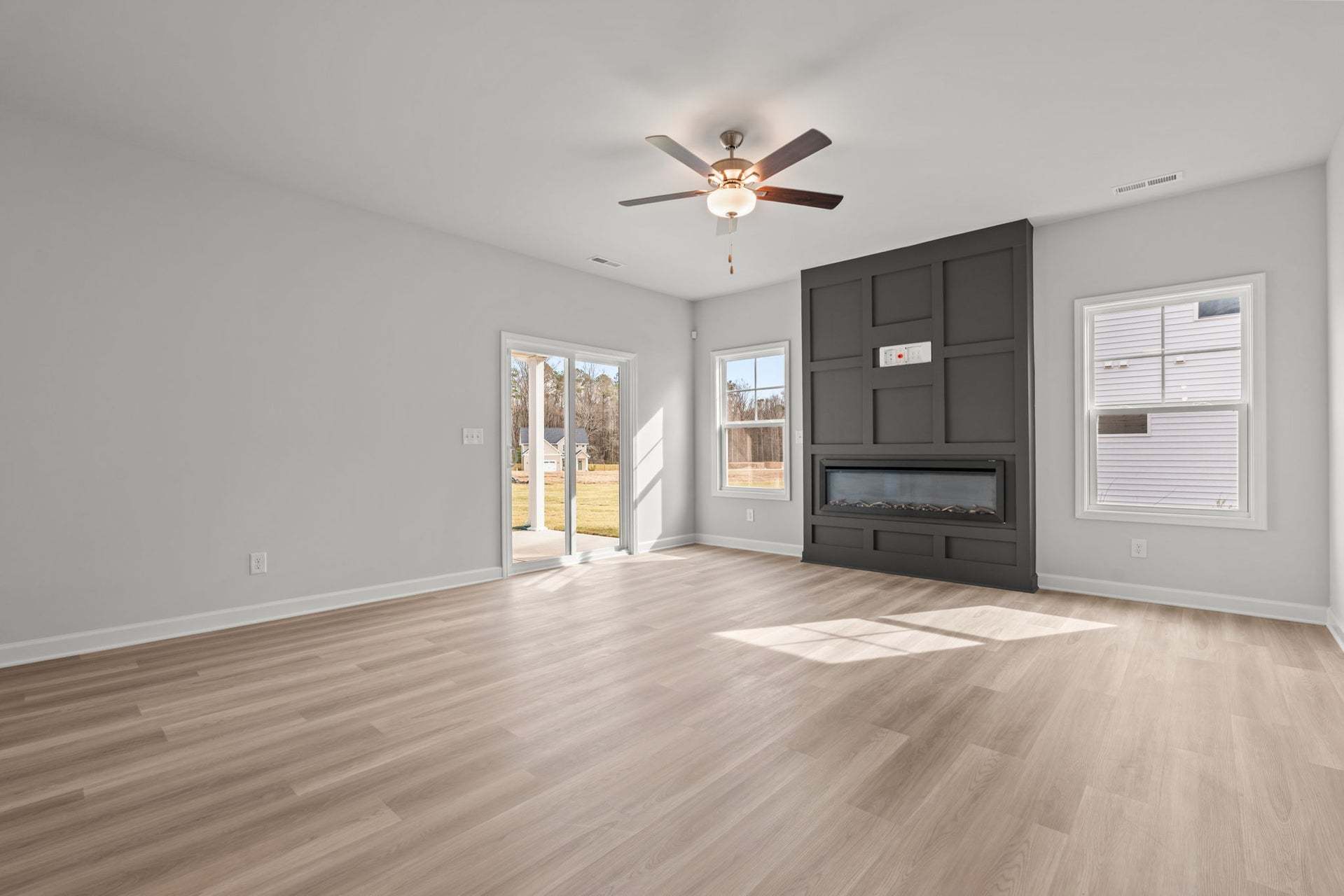 Linear Fireplace with Accent Wall Option