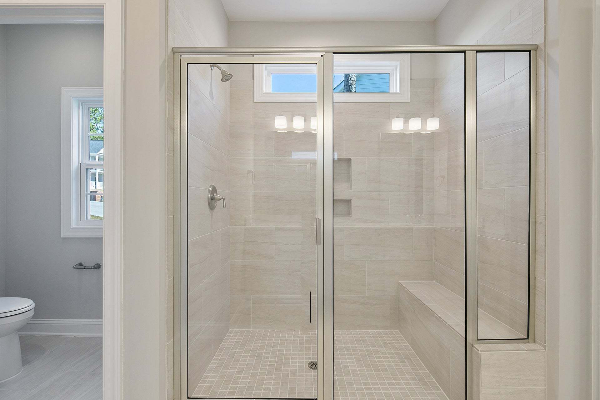 Tile Shower with Bench Option
