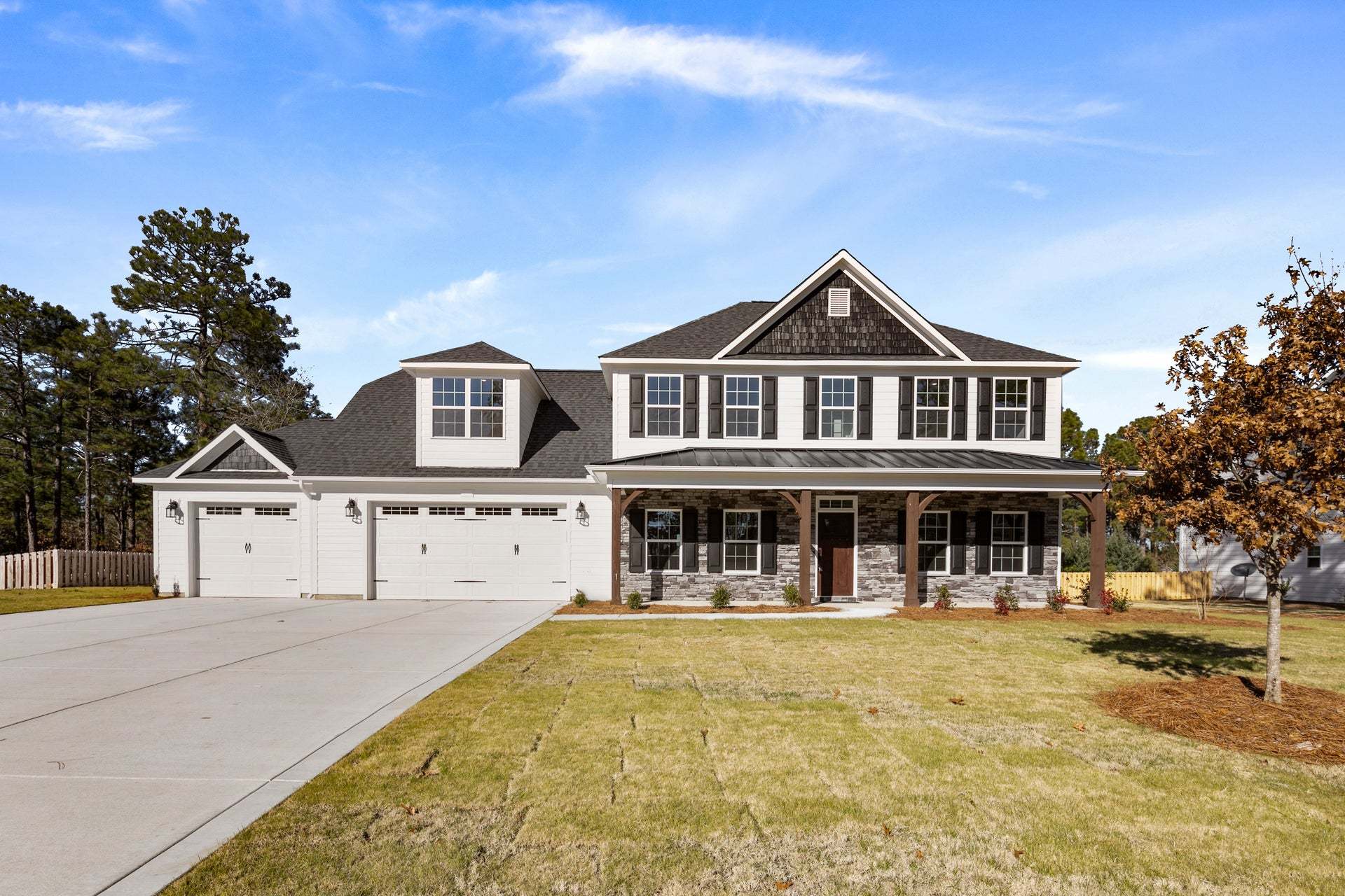 Elevation B with 3rd car garage option