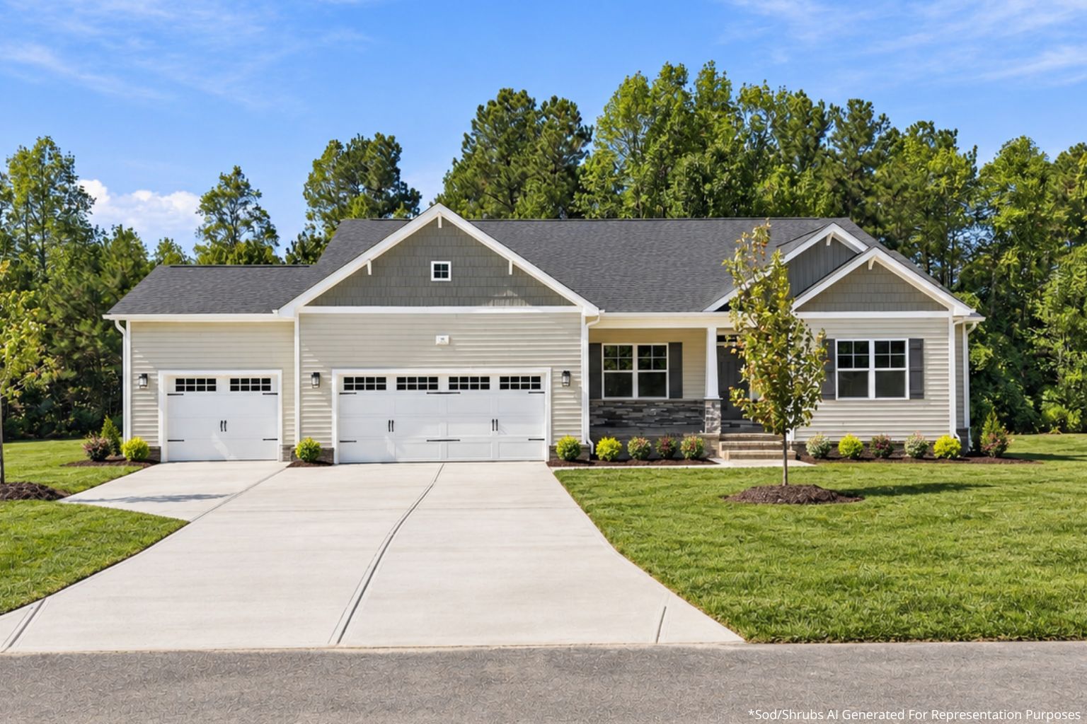 Elevation C with 3-Car Garage