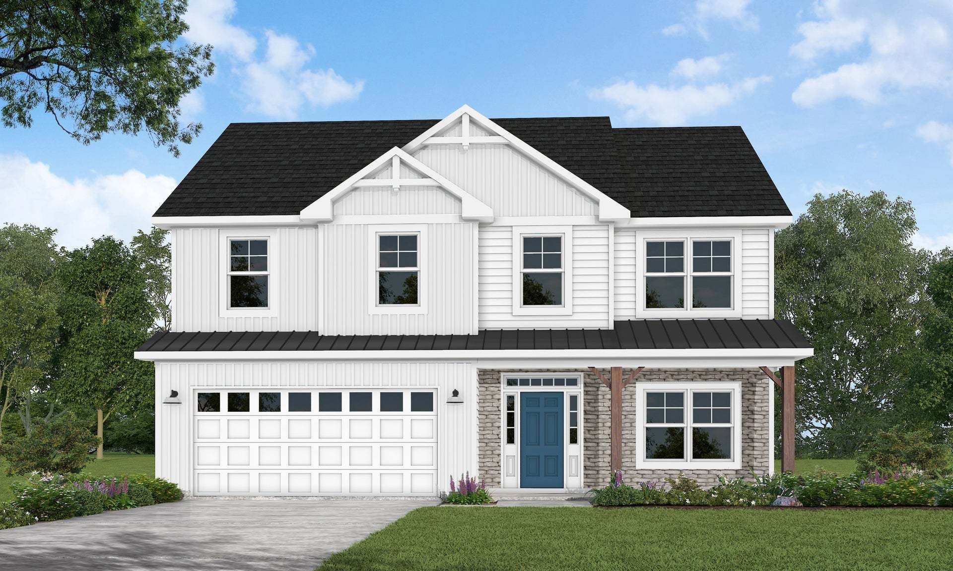 Elevation F with Stone