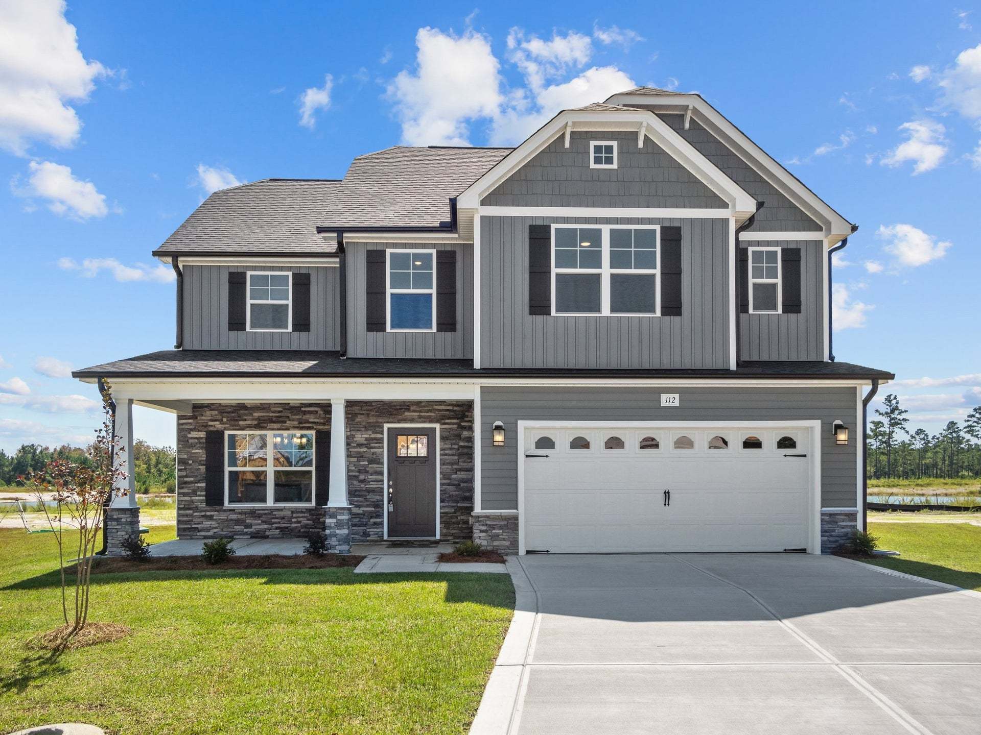 Elevation C with Full Stone Facade