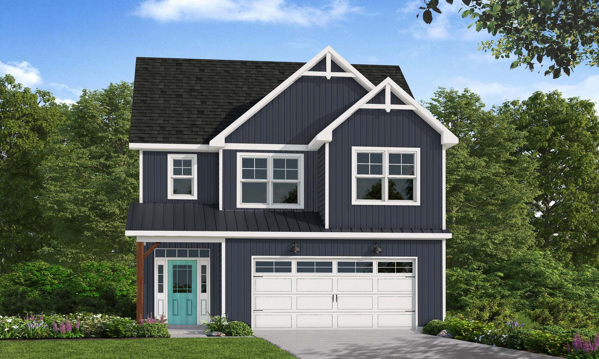 Elevation FH with Metal Roof Accent