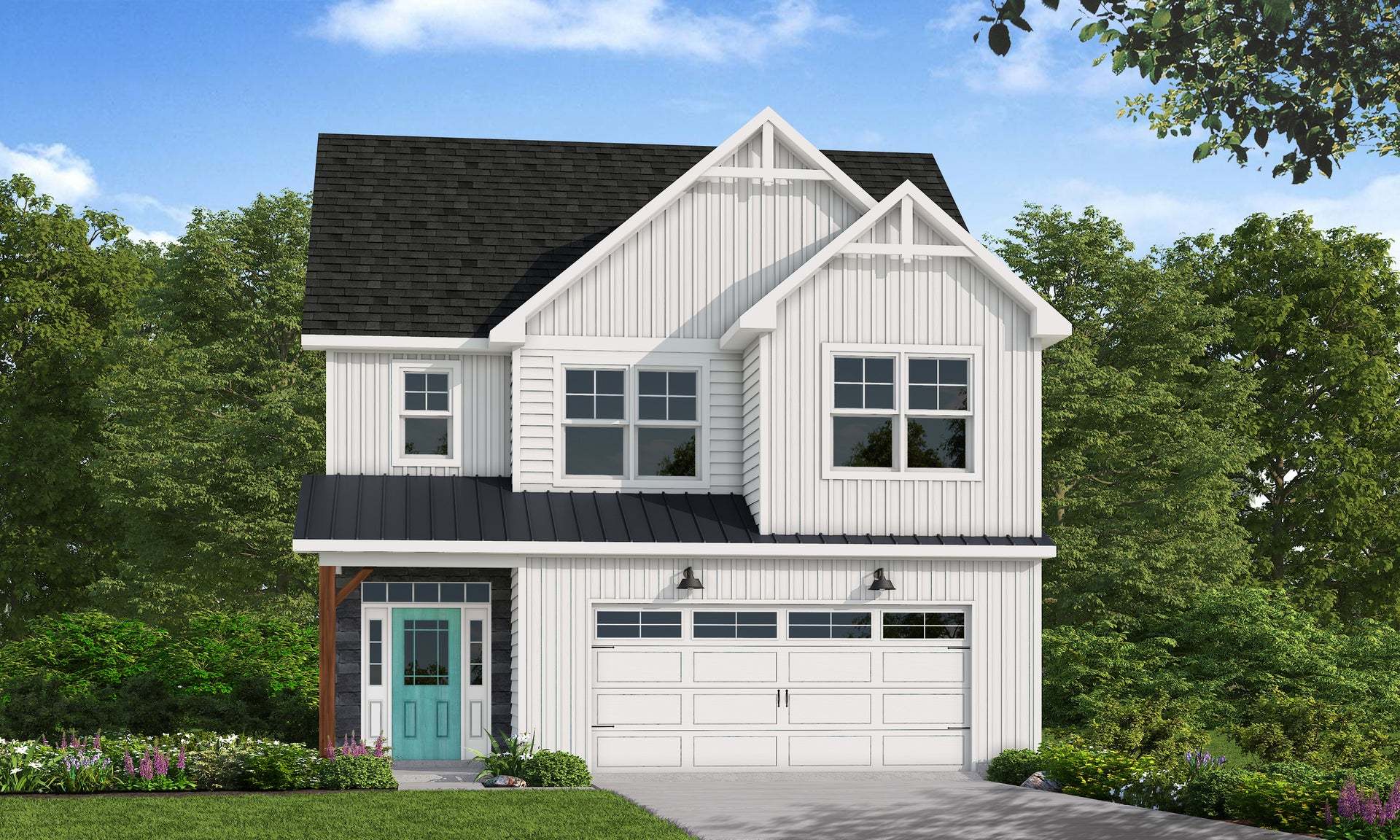 Elevation F with Stone
