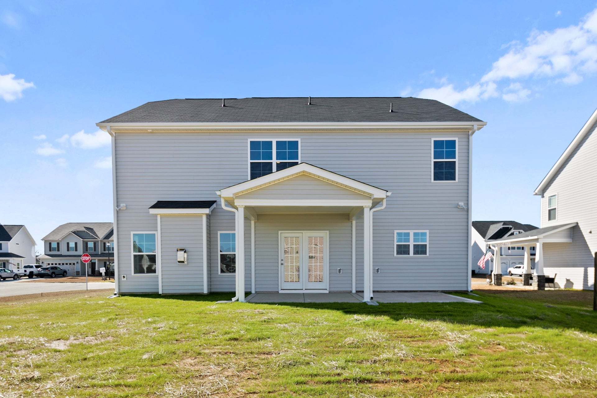 Covered Porch Option with Grill Patio and Double Door